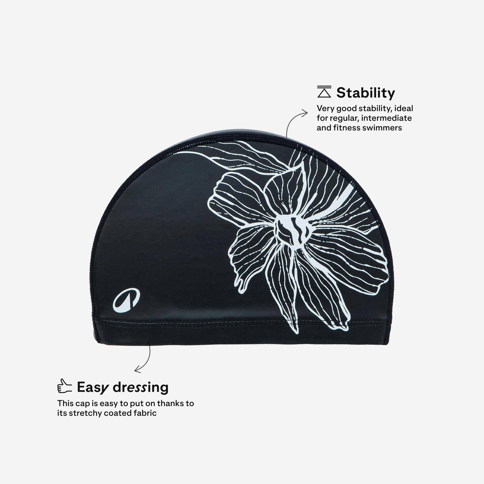 Silicon Mesh Swim Cap for Adults (56-59 cm) - Dufy Black -  2