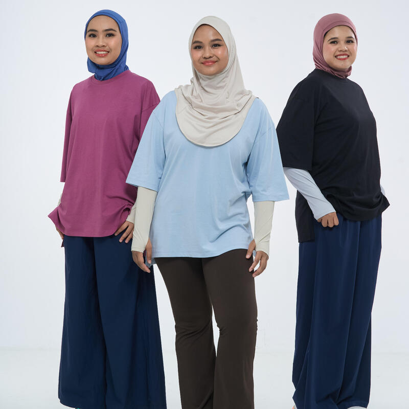 Kısa Kollu Oversize Tişört - Siyah - Coolmax