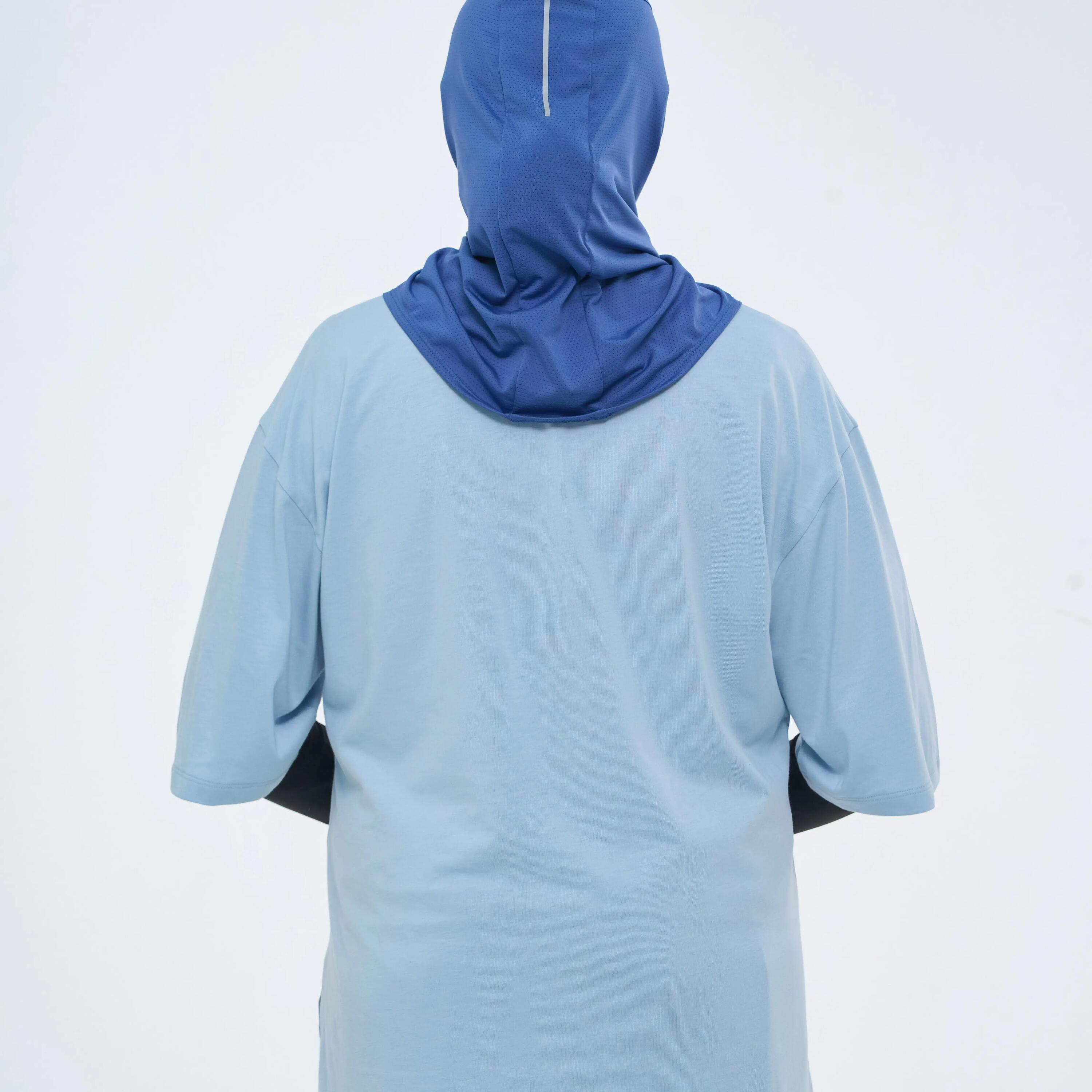 Kısa Kollu Oversize Tişört - Mavi - Coolmax 3/5