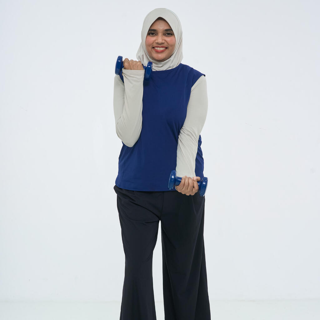 Débardeur Basic long femme bleu marine