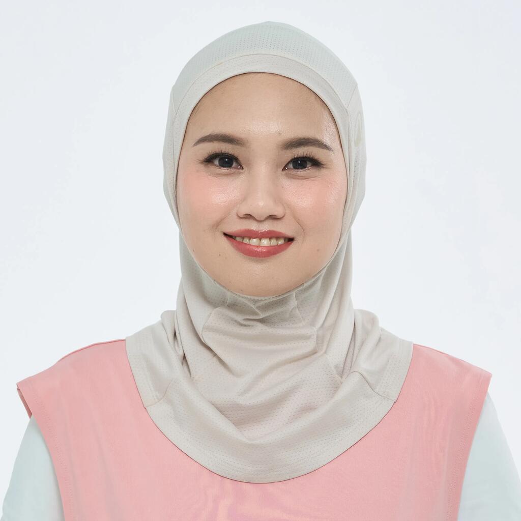 Hijab multisports femme - kiprun beige clair