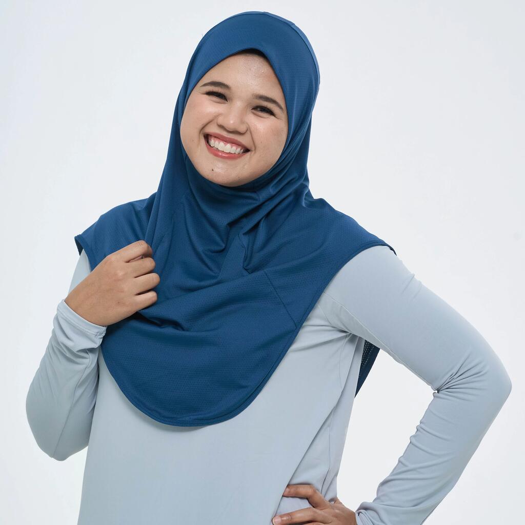 Hijab running femme - kiprun bleu foncé