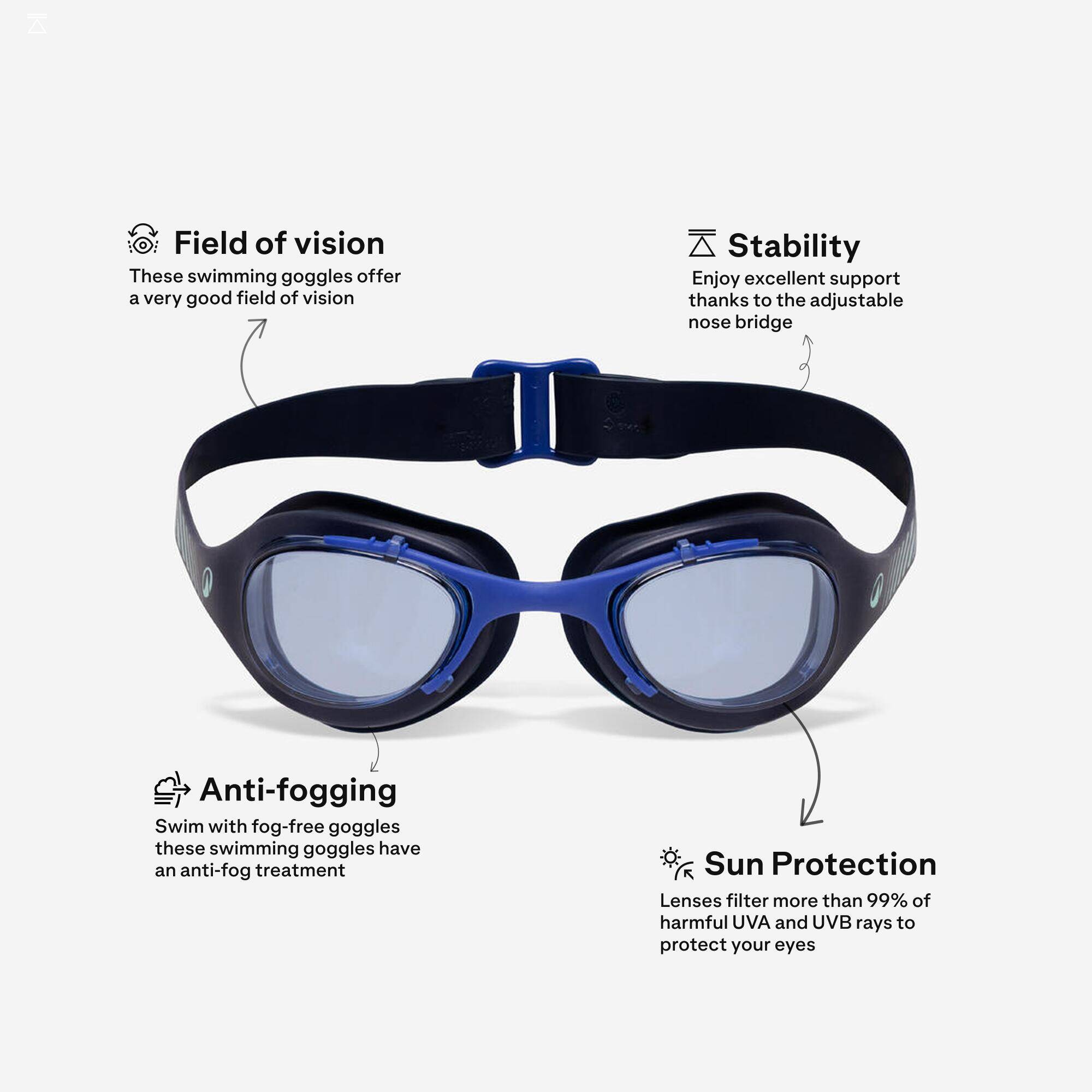 Swimming goggles Size L - Xbase blue green blue tinted lenses -  2