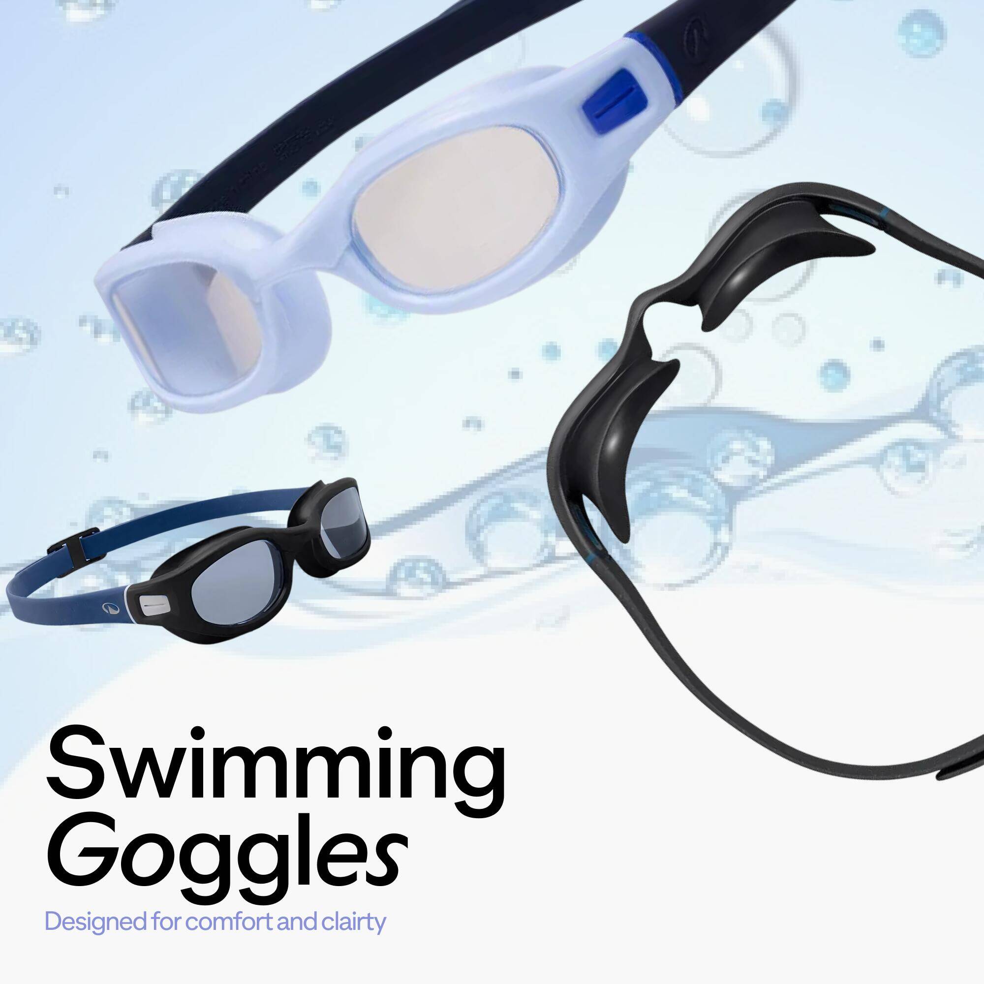 Swimming goggles soft - Clear lenses - Size small - Blue indigo -  4