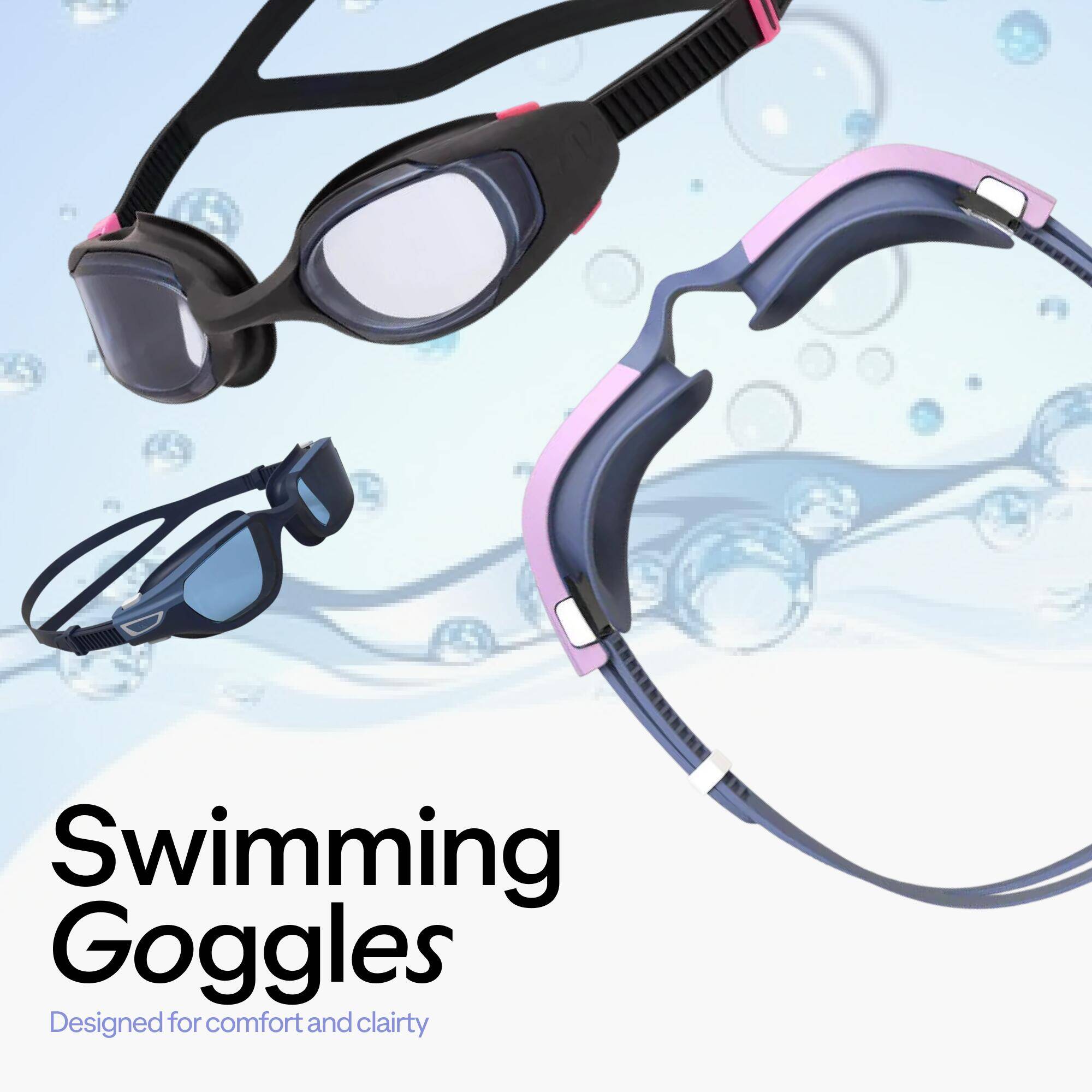 Swimming goggles, Spirit black tinted pink - new antifog treatment -  4