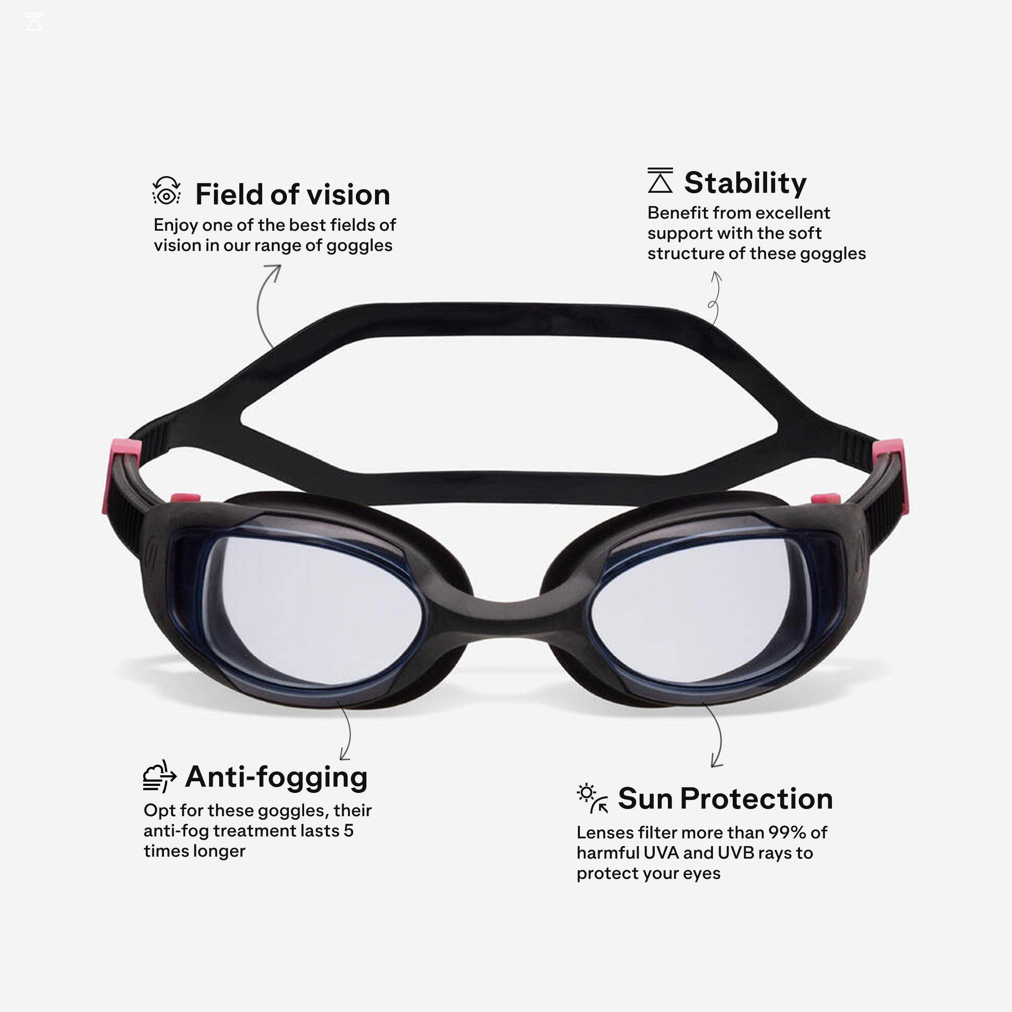 Swimming goggles, Spirit black tinted pink - new antifog treatment -  3