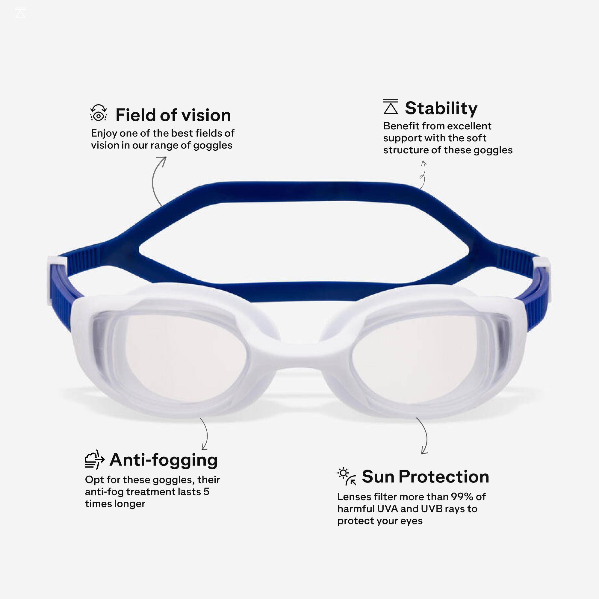 Swimming goggles, Spirit blue tinted white blue - new antifog treatment -  4