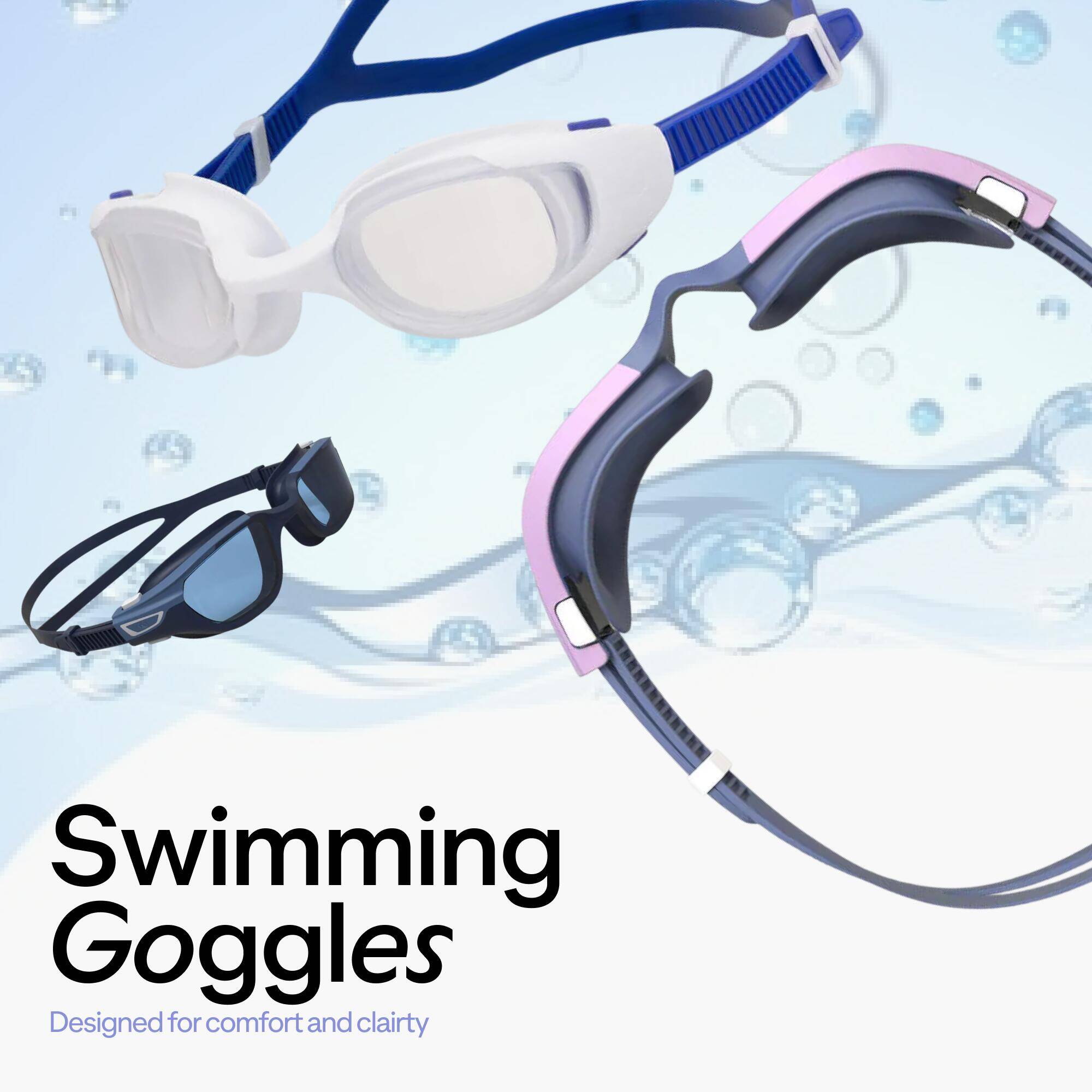 Swimming goggles, Spirit blue tinted white blue - new antifog treatment -  3