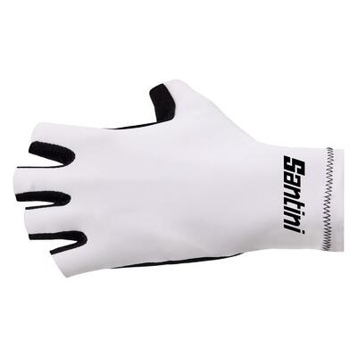 Guanti ciclismo Premium Santini bianchi