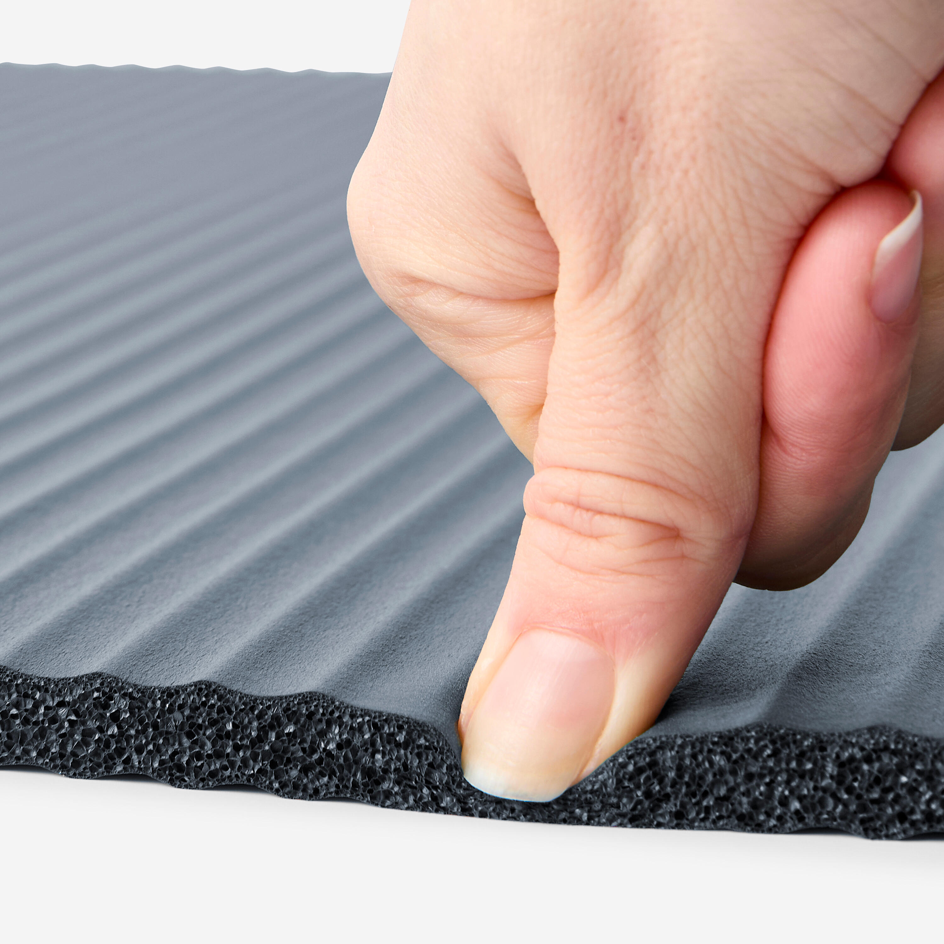 Tapis de Pilates confort épaisseur 10 mm, bleu et marron 3/6