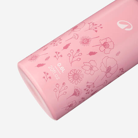 Пляшка алюмінієва 500 для туризму для дітей з соломинкою 0,6 л рожева