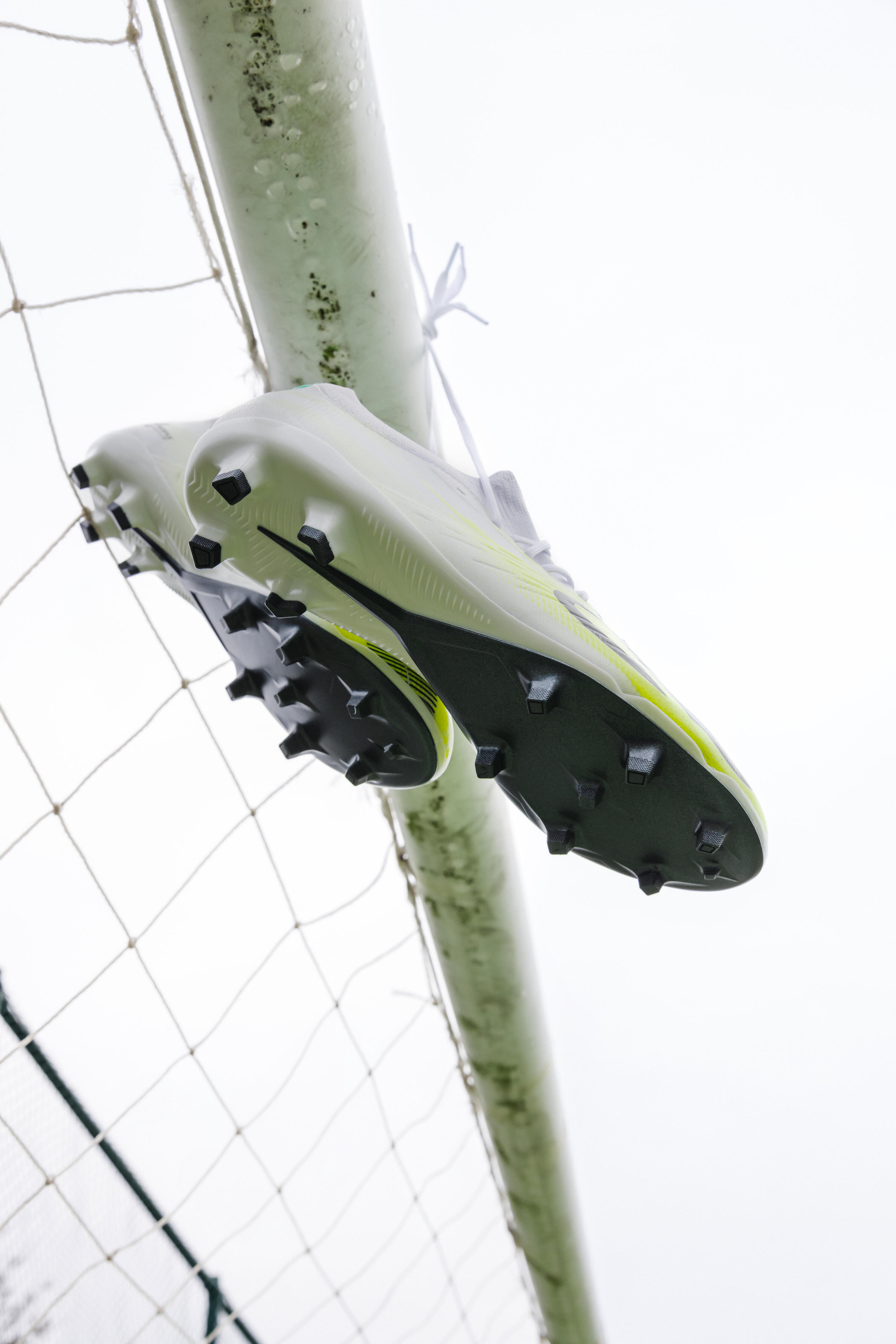 Tenis de futbol blanco con amarillo para adulto CLR 7 Elite FG 16/17