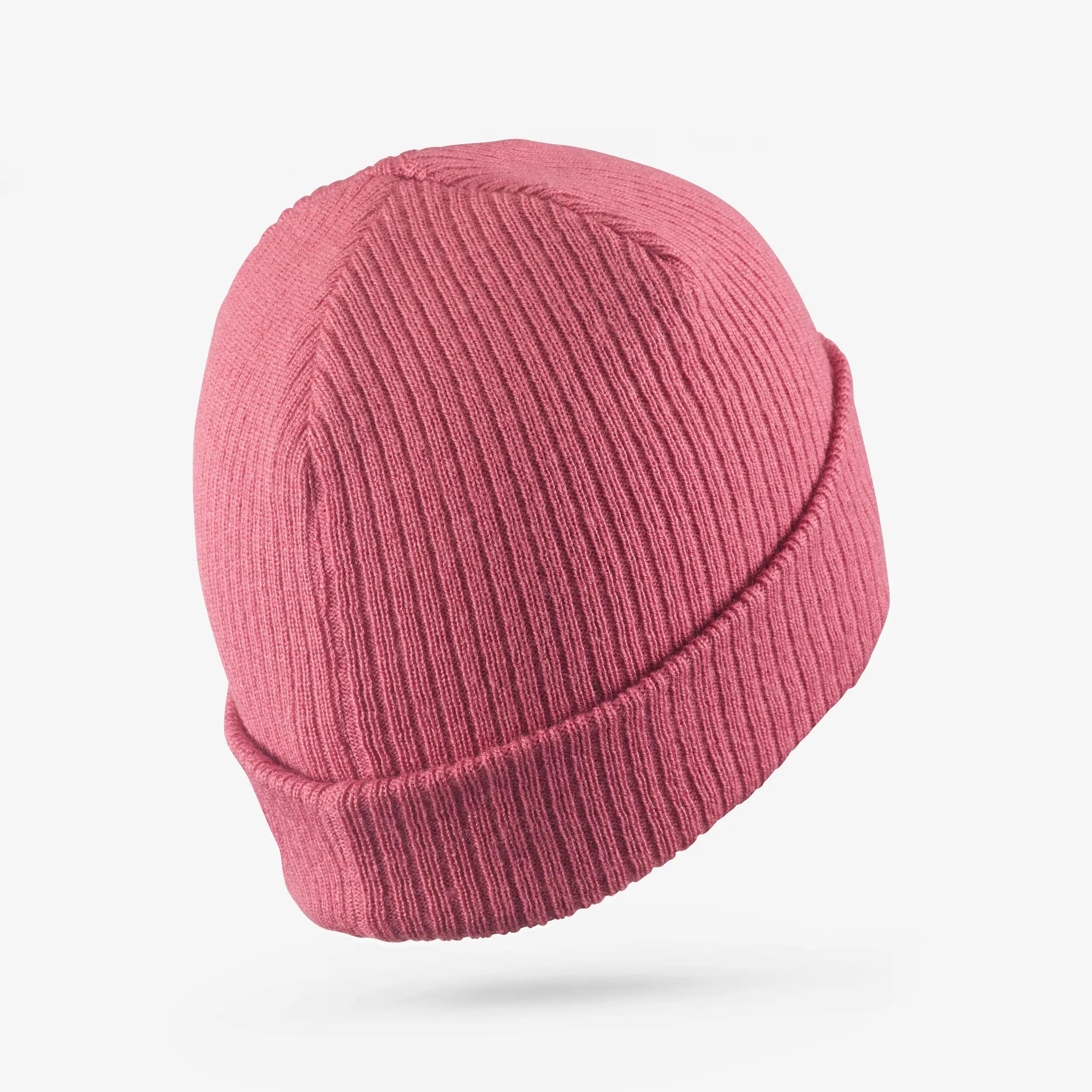 Kids' skiing beanie hat FISHERMAN 500 - Ash pink -  3