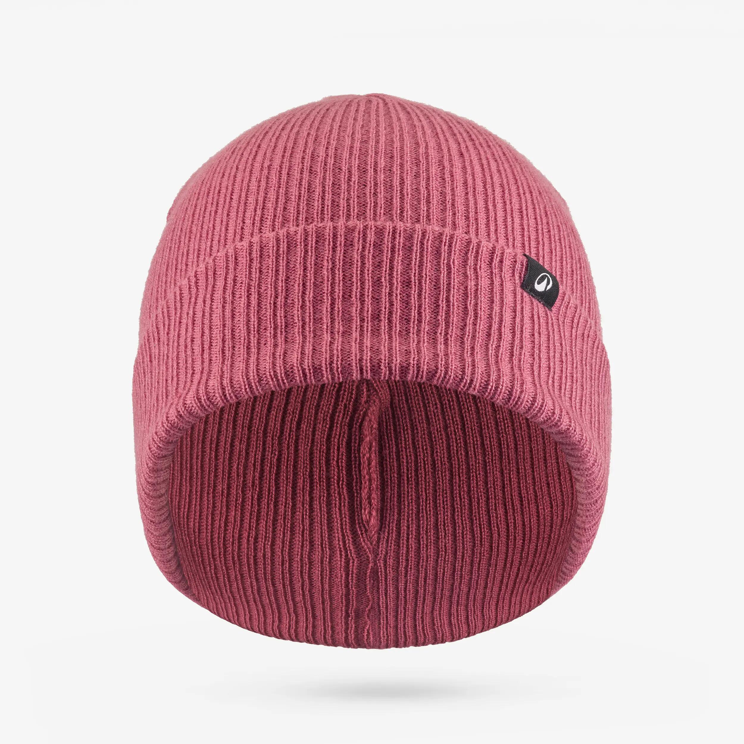Kids' skiing beanie hat FISHERMAN 500 - Ash pink -  4