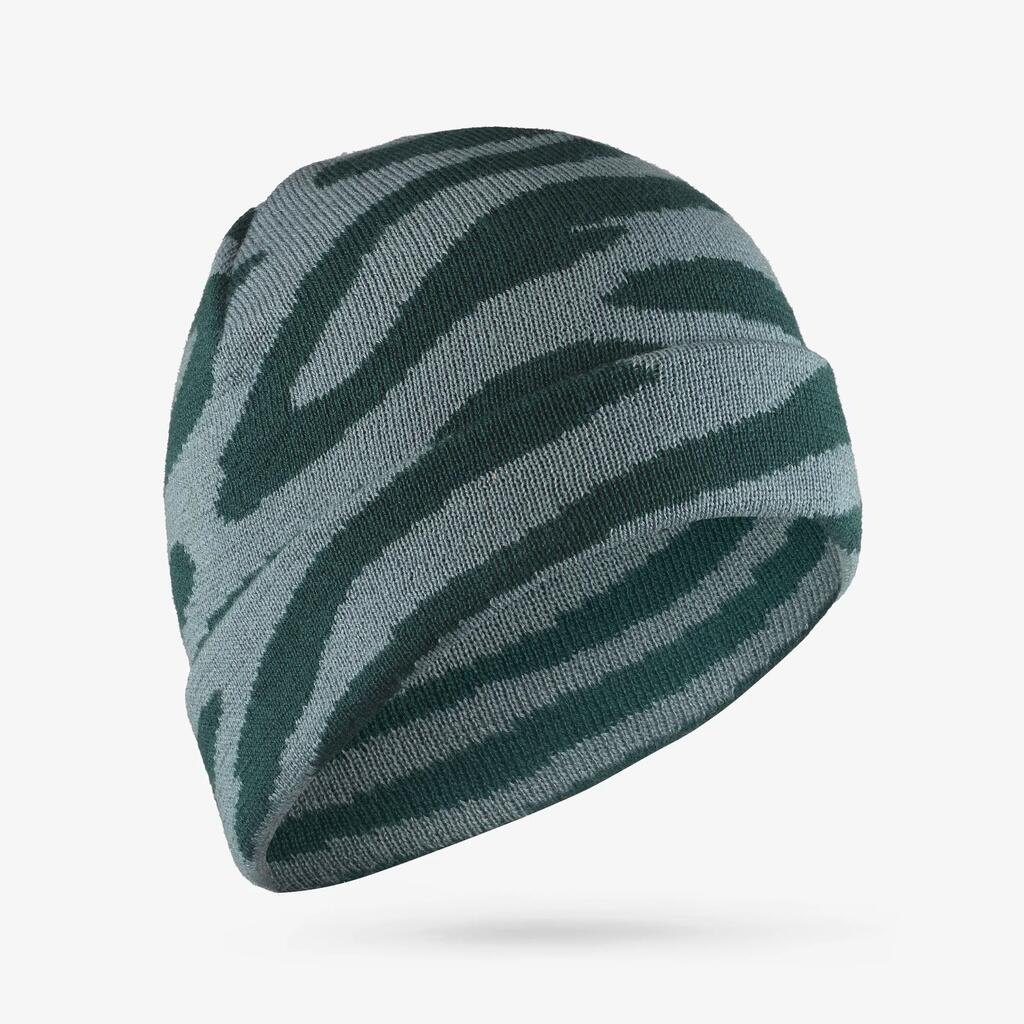 Adults’ reversible hat, RIDER 500 - Zebra print Blue