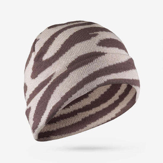 Bonnet à revers adulte, RIDER 500 zèbre marron et rose