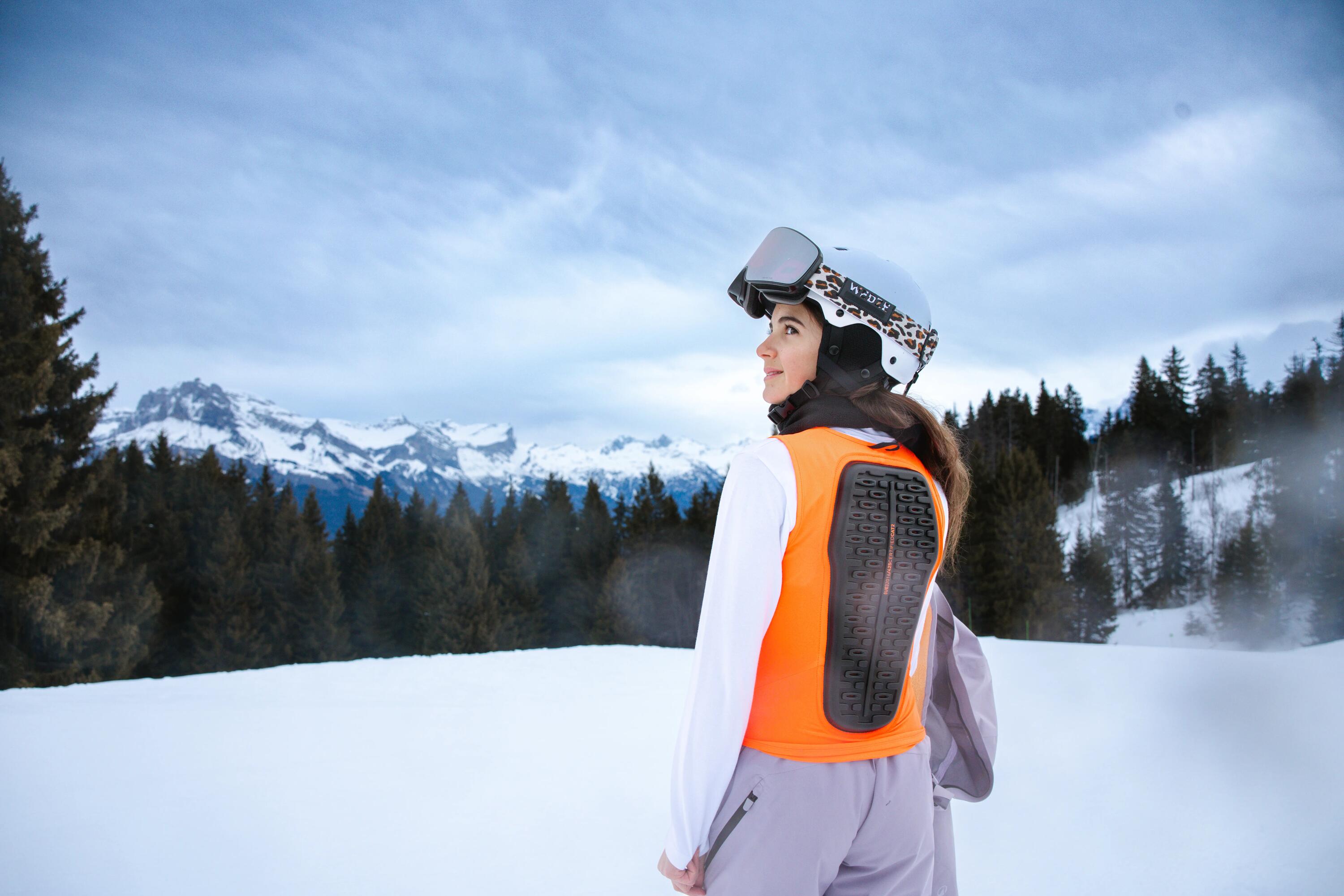 Crashpant voor snowboarden/skiën voor kinderen DSH 500 oranje 12/18