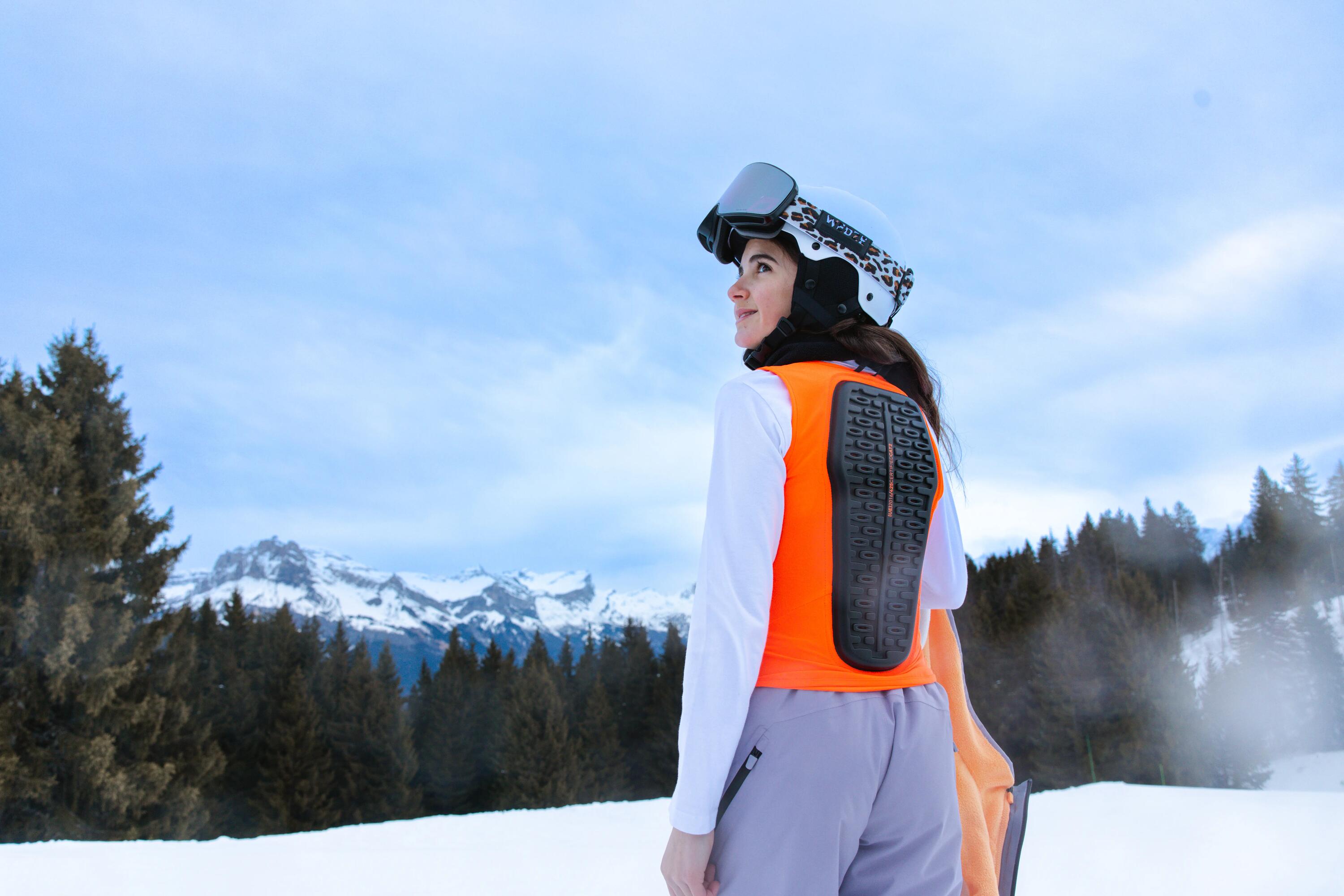 Crashpant voor snowboarden/skiën voor kinderen DSH 500 oranje 13/18