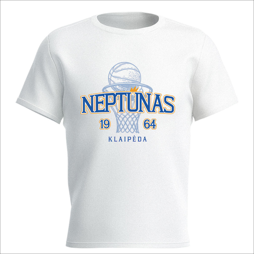 Vaikiški krepšinio marškinėliai "NEPTŪNAS", balti