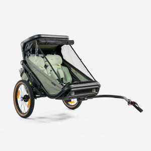 Remolque/Cochecito Bici Expl 900 Niños Compacto Plegable 2 Plazas