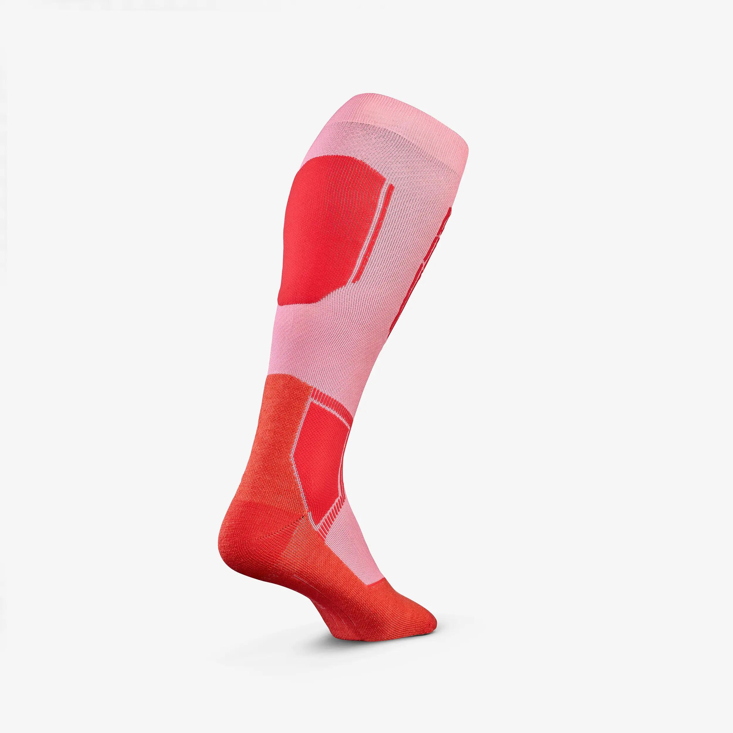Calcetines térmicos de esquí de lana merina adulto, 500 Control, rosa  5/7