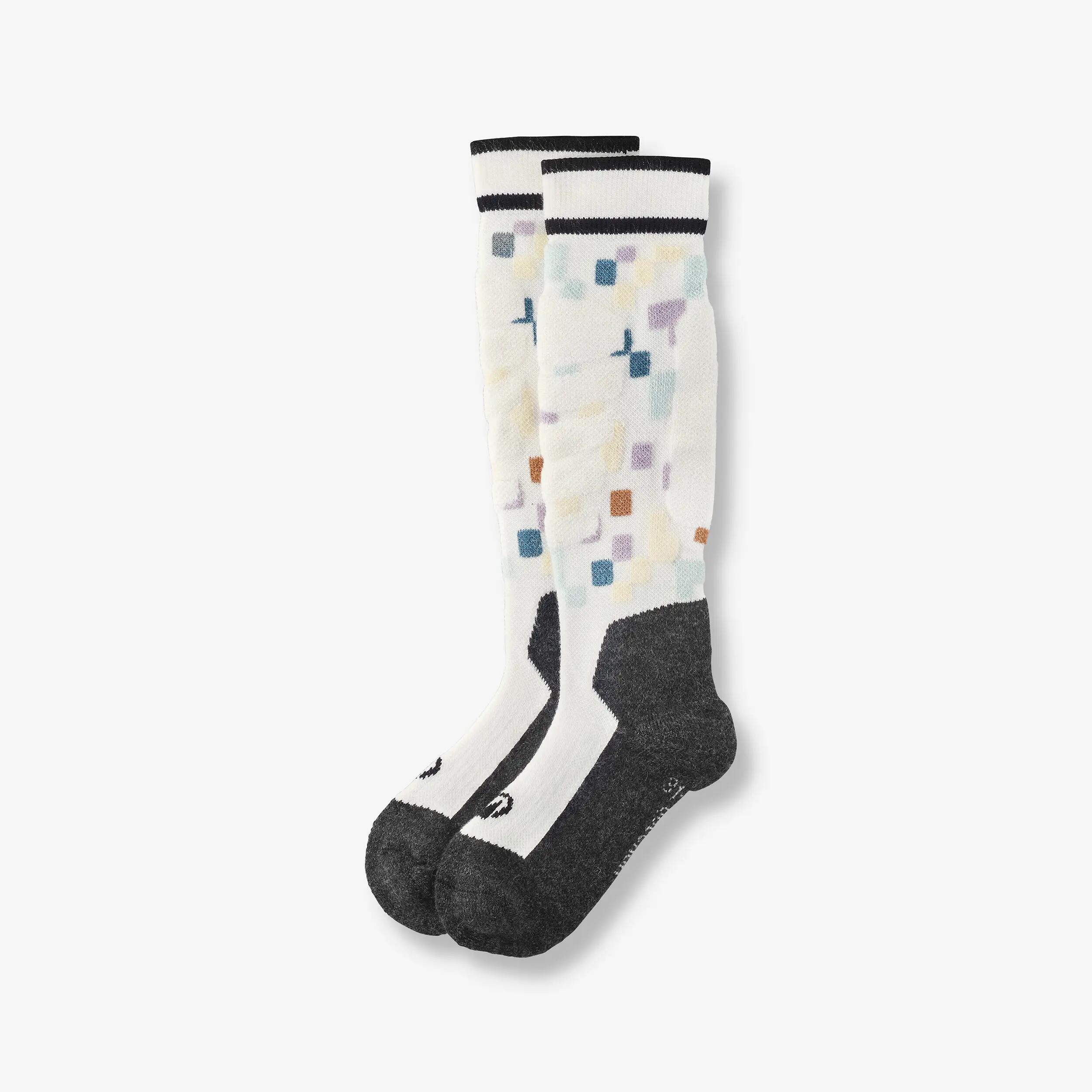 Calcetines térmicos esquí cálidos niños, en lotes de 2 pares, 500, azul motivo  9/17
