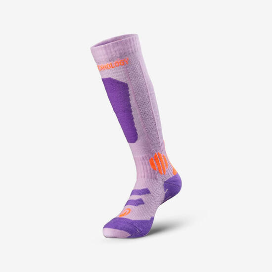 Chaussettes thermiques ski mérinos et très respirant enfant SOCKS 900 JR lilas