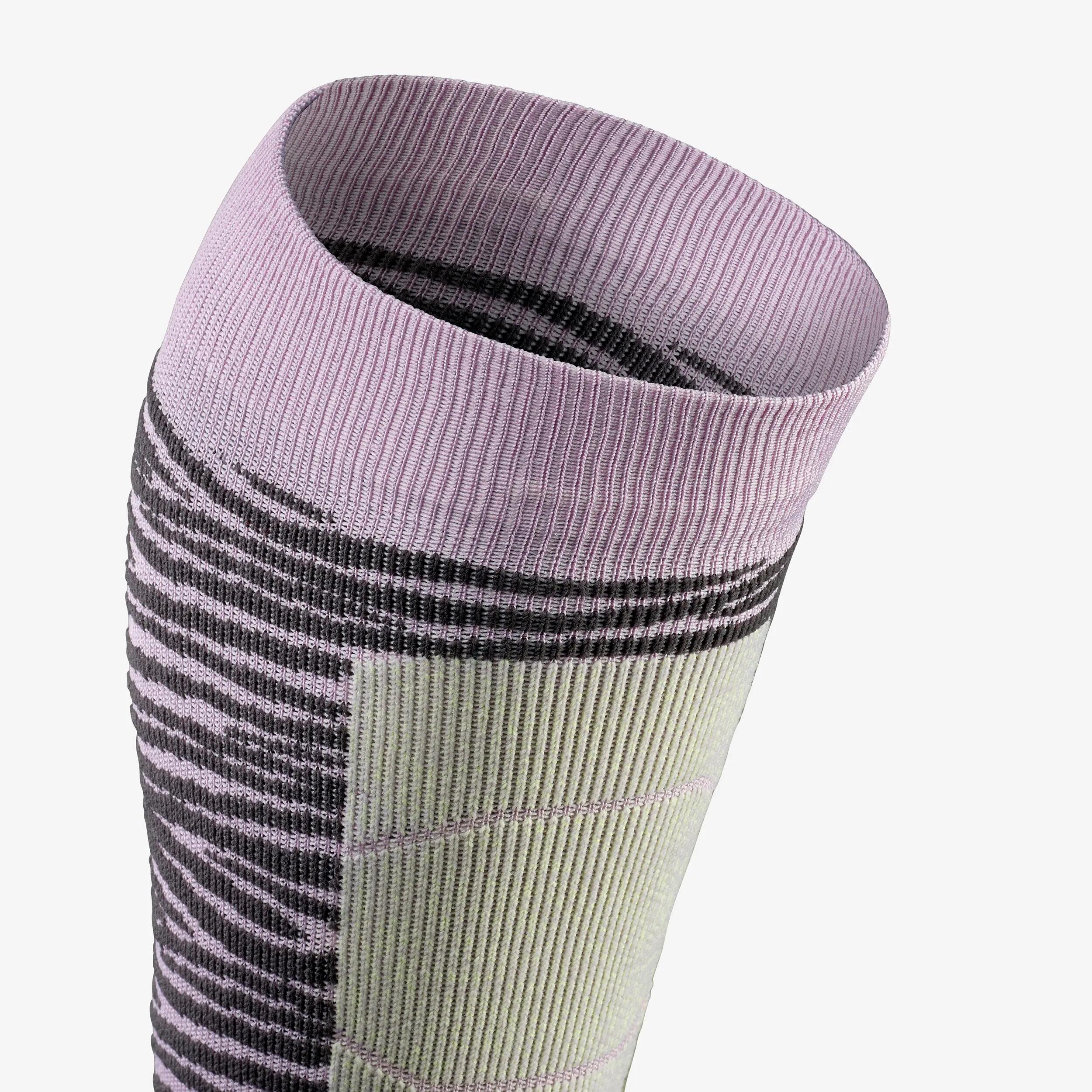 Calcetines térmicos esquí lana adulto, por pares, 500 Control, lila  12/16