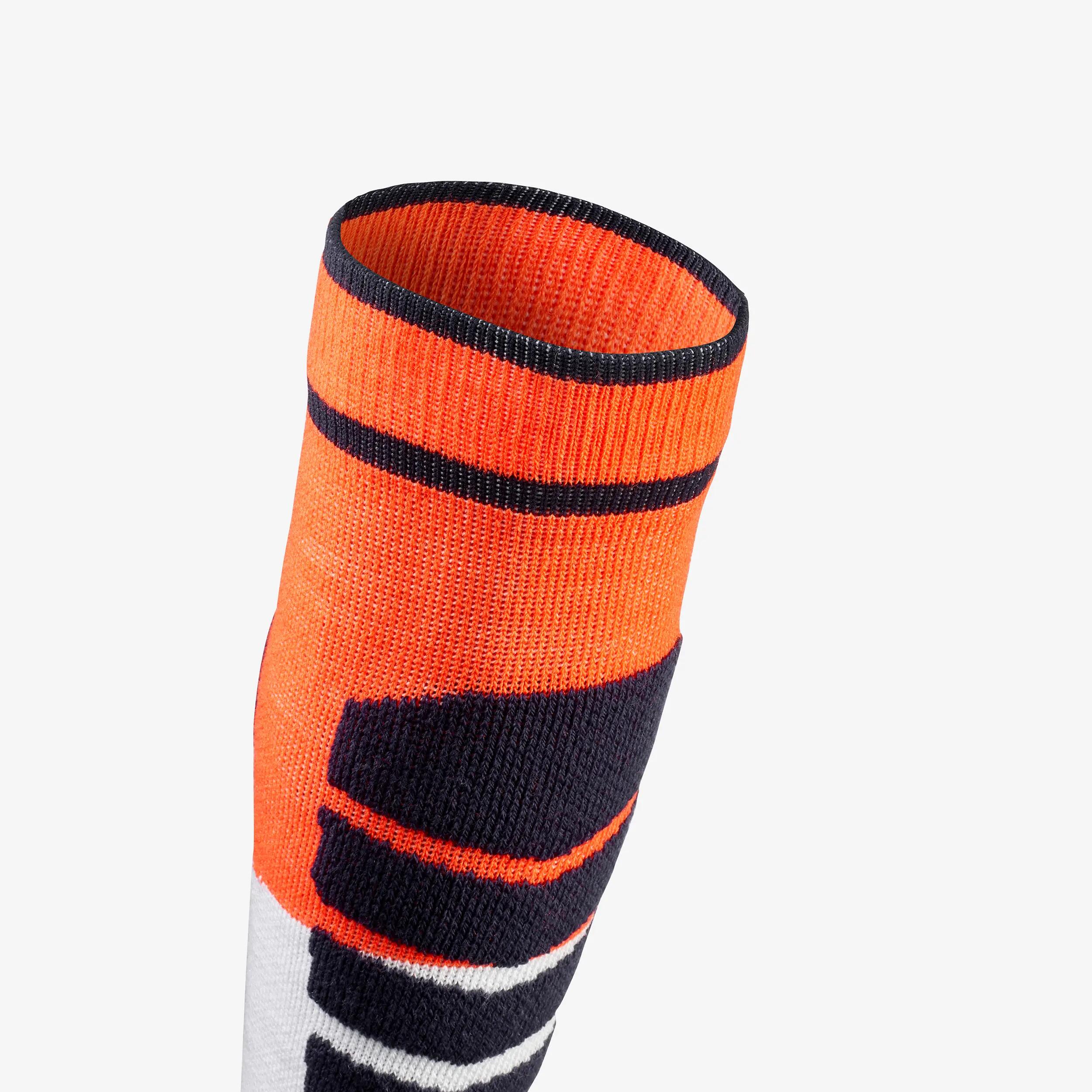 Calcetines térmicos esquí cálidos niños, lotes de 2 pares, 500, azul y naranja  13/17