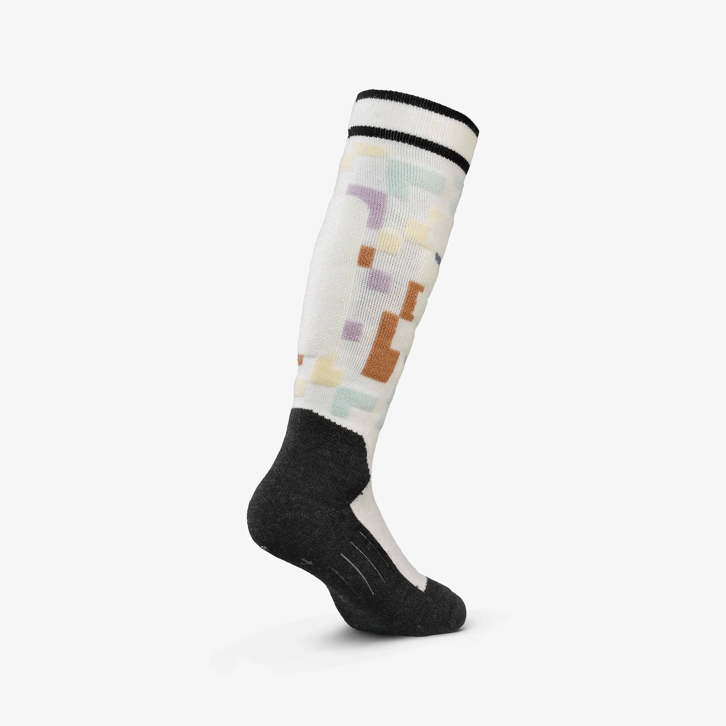 Calcetines térmicos esquí cálidos niños, en lotes de 2 pares, 500, azul motivo  11/17
