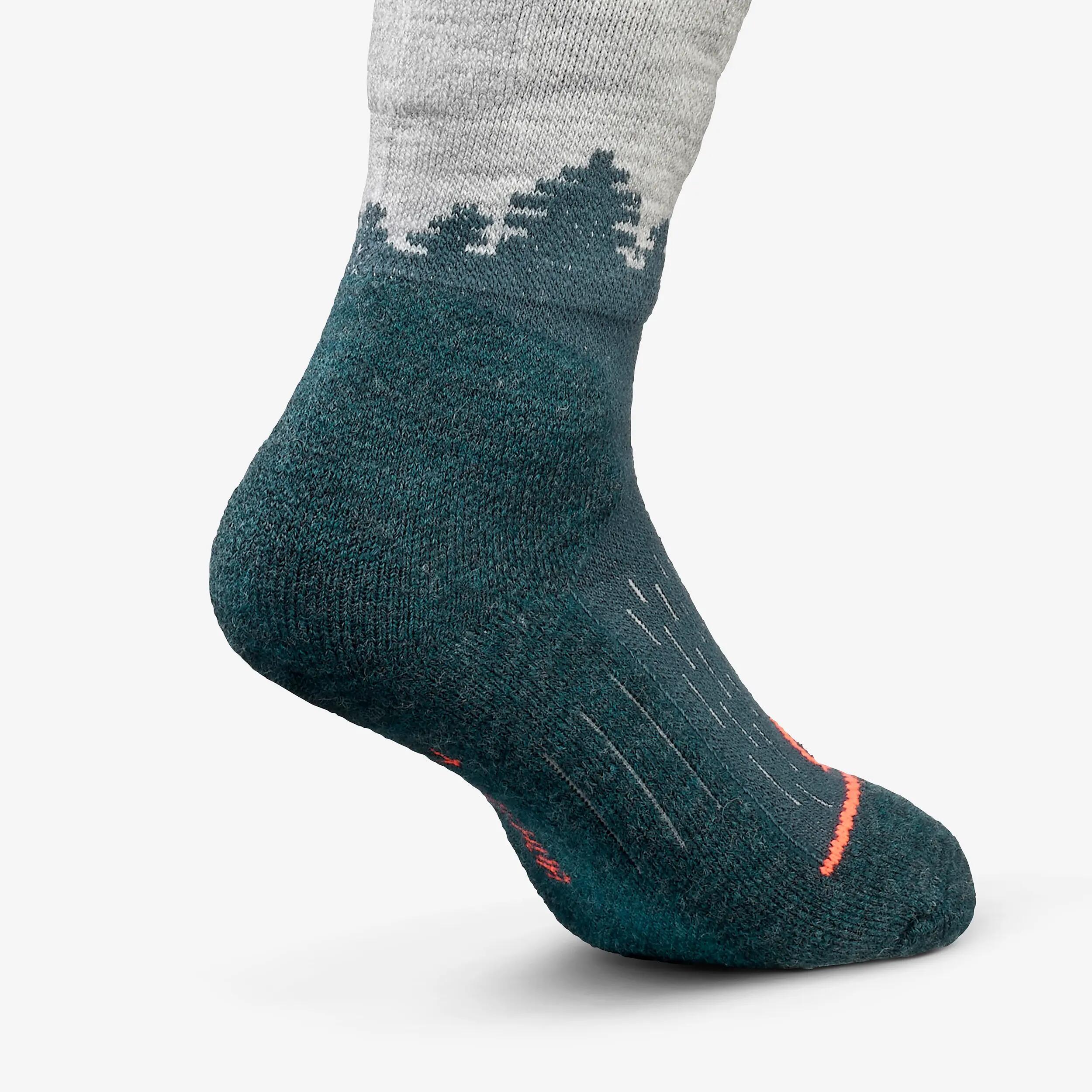 Kids’ Warm Ski Socks x2 pairs, 500 15/17