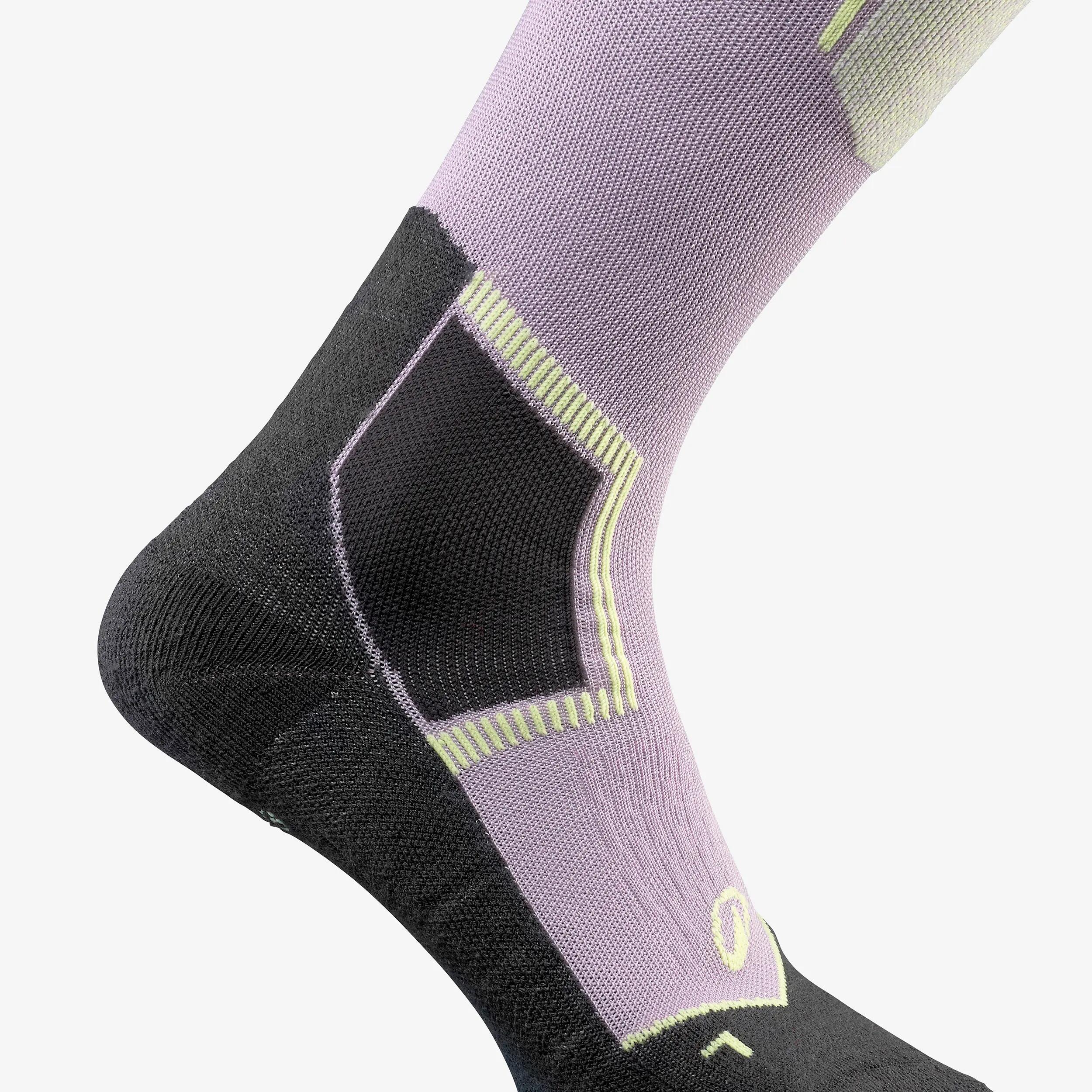 Calcetines térmicos esquí lana adulto, por pares, 500 Control, lila  7/16