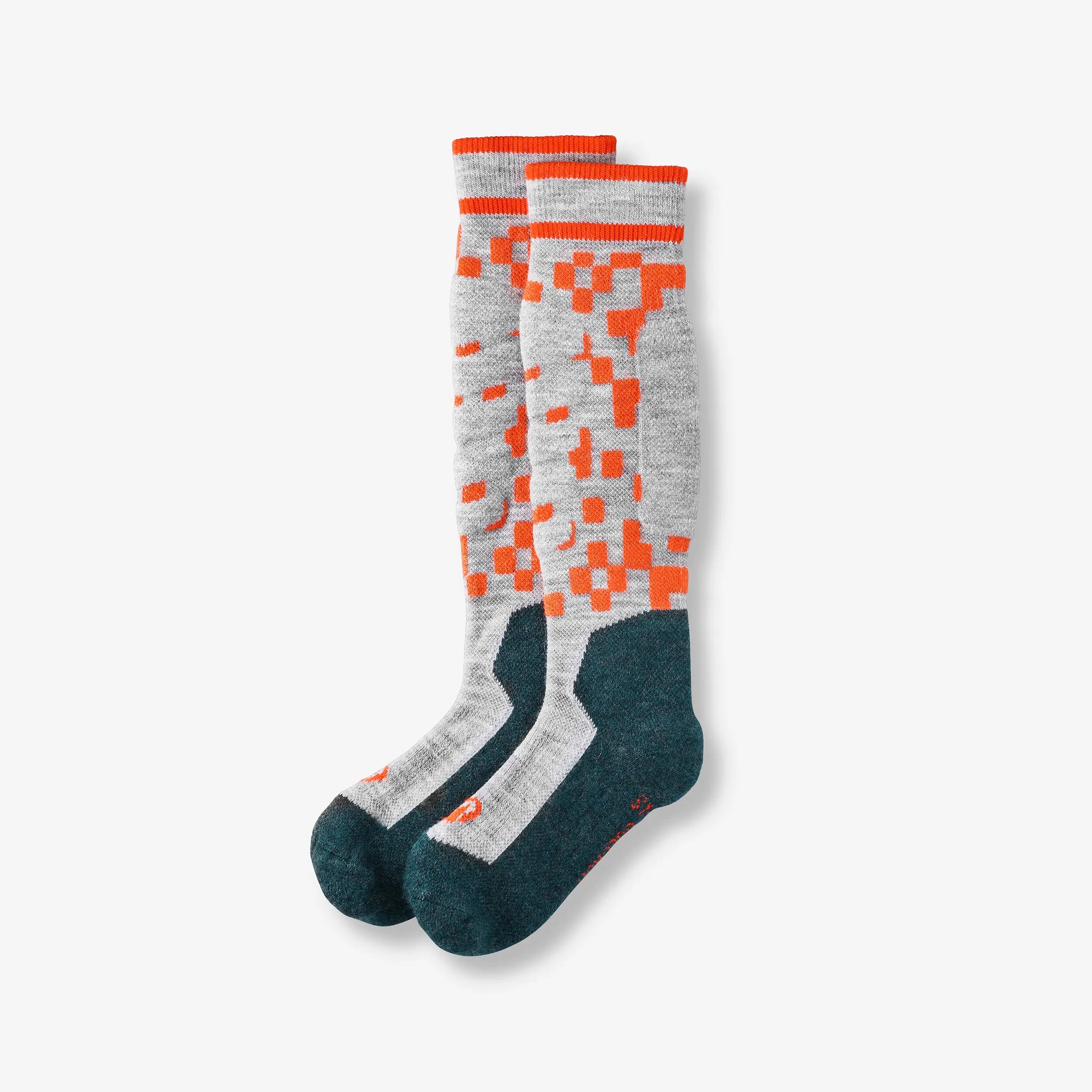 Kids’ Warm Ski Socks x2 pairs, 500 10/17