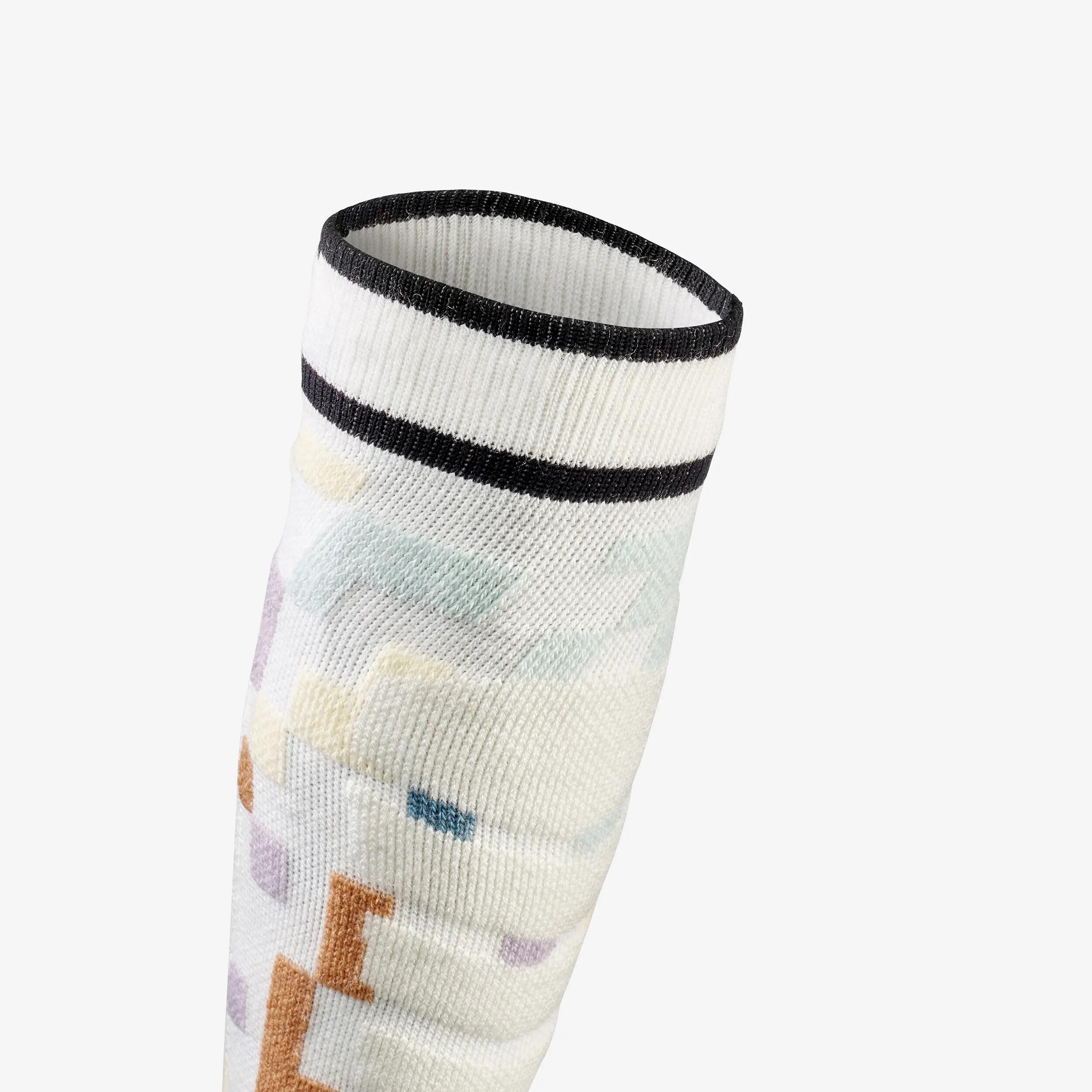 Calcetines térmicos esquí cálidos niños, en lotes de 2 pares, 500, azul motivo  13/17