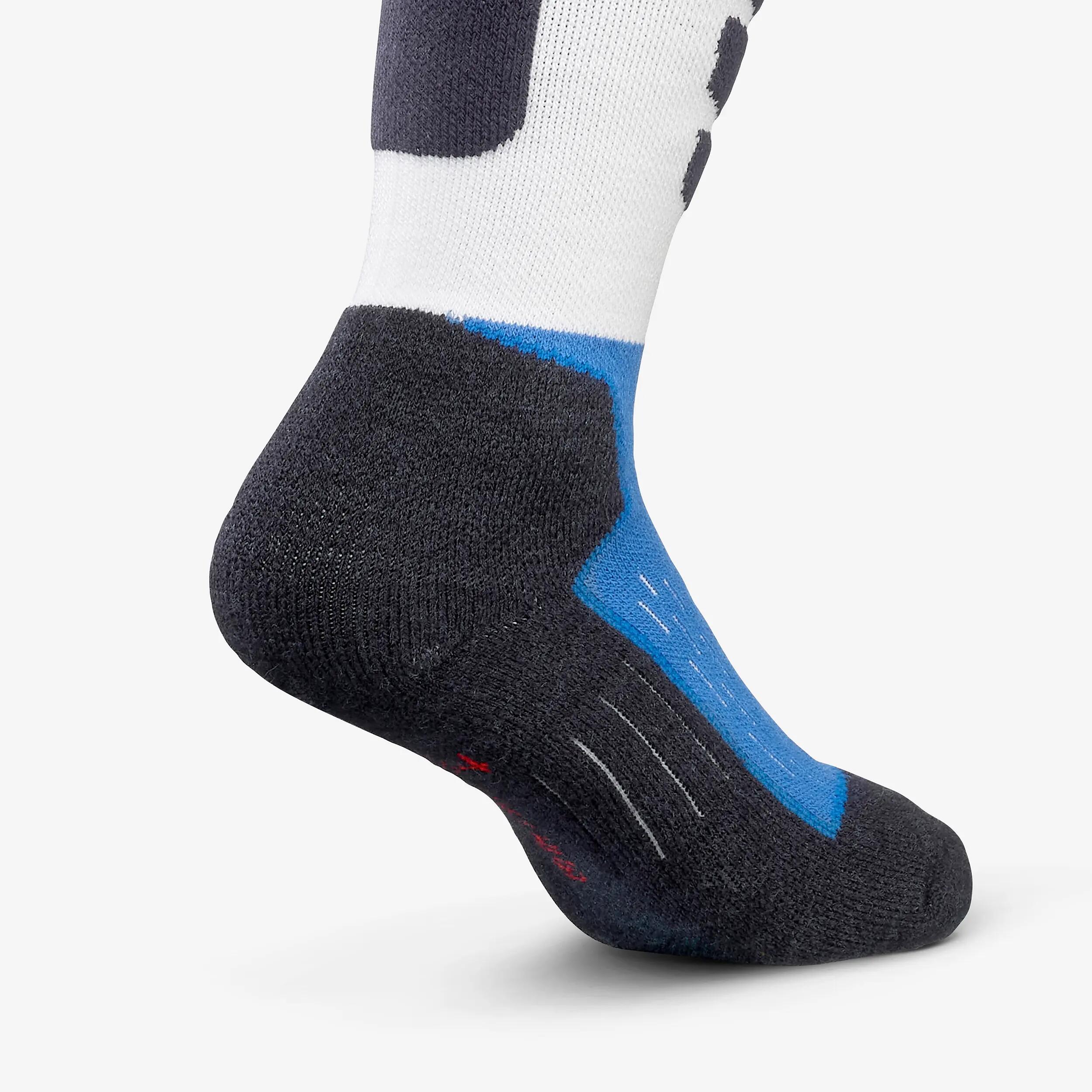 Calcetines térmicos esquí cálidos niños, lotes de 2 pares, 500, azul y naranja  15/17
