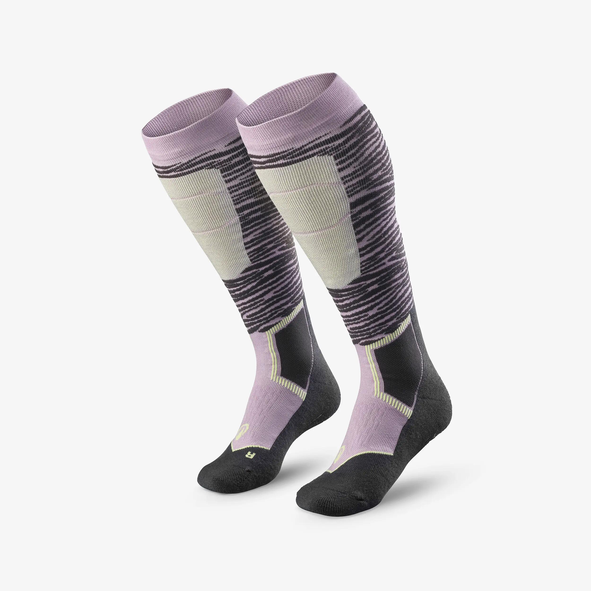 Calcetines térmicos esquí lana adulto, por pares, 500 Control, lila  4/16
