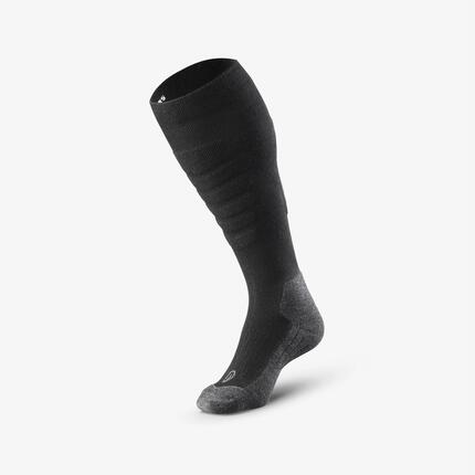 Chaussettes thermiques ski et snowboard chaudes enfant, 500, noir
