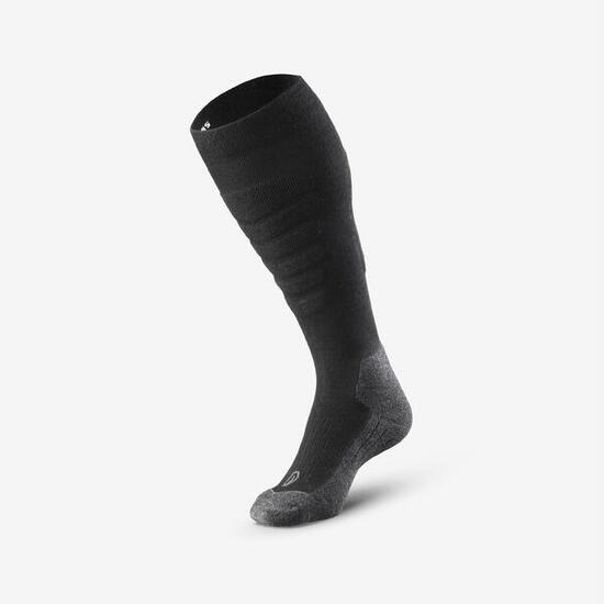 Chaussettes thermiques ski et snowboard chaudes enfant, 500, noir