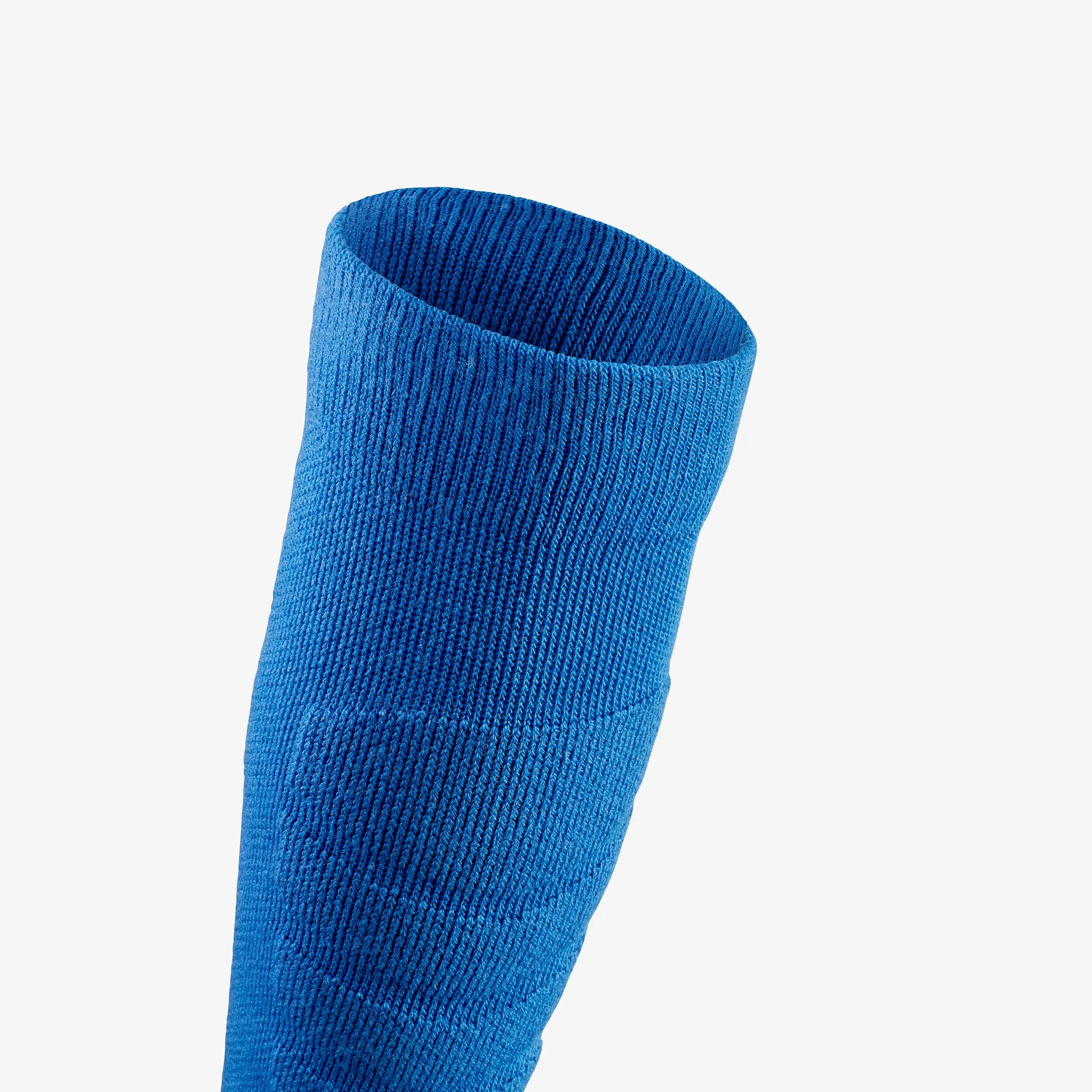 Warme skisokken snowboardsokken voor kinderen 500 blauw zwart 6/7