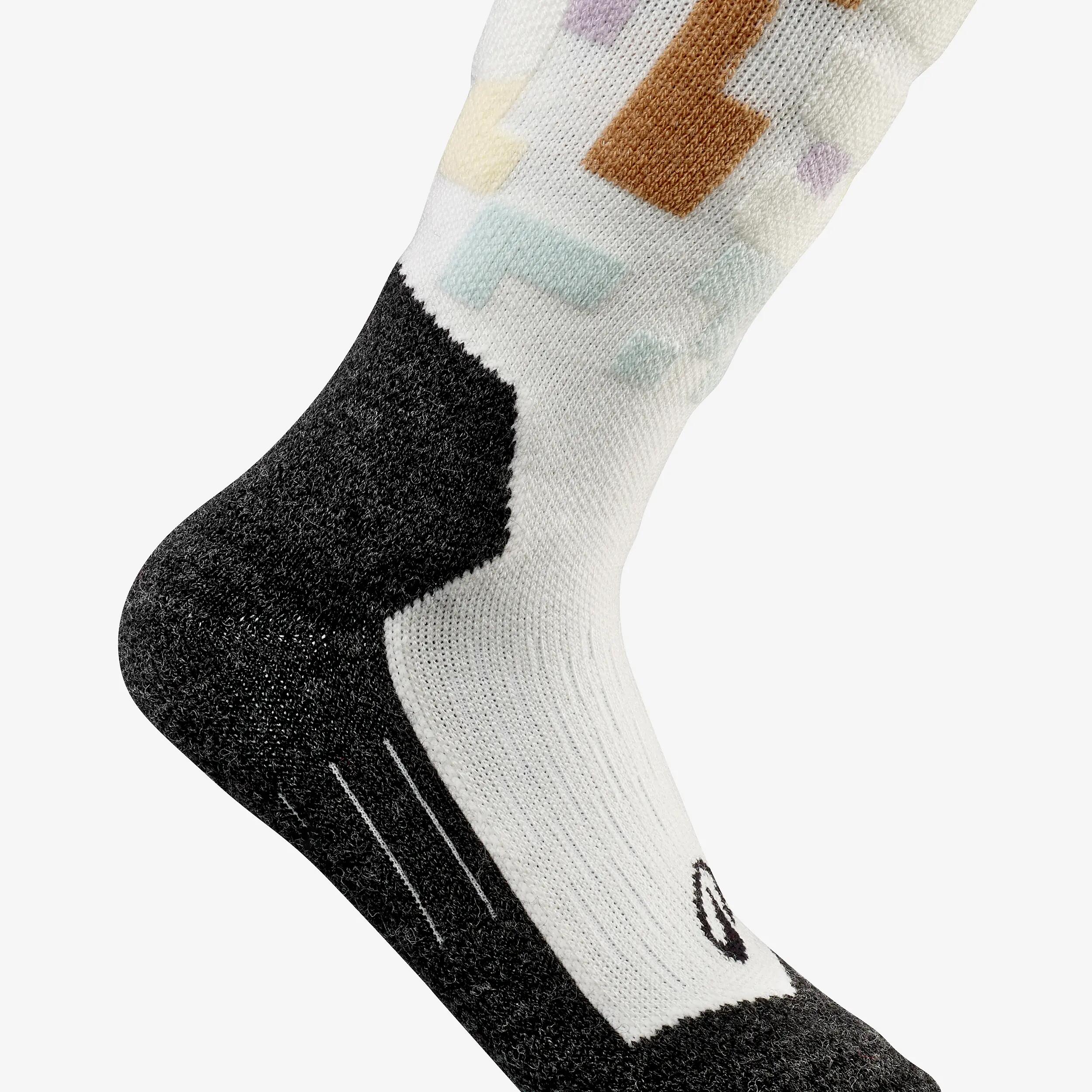 Calcetines térmicos esquí cálidos niños, en lotes de 2 pares, 500, azul motivo  7/17