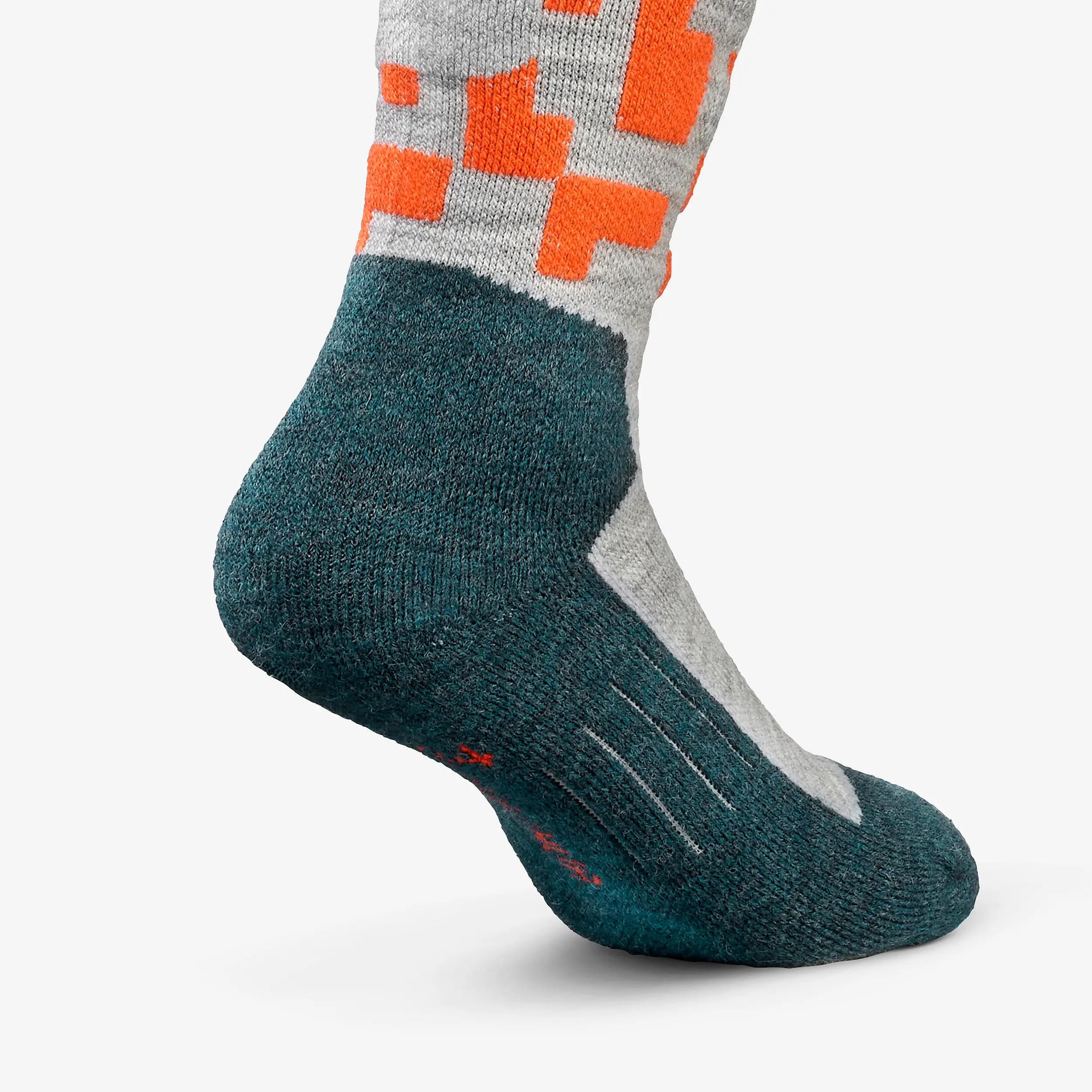 Kids’ Warm Ski Socks x2 pairs, 500 16/17