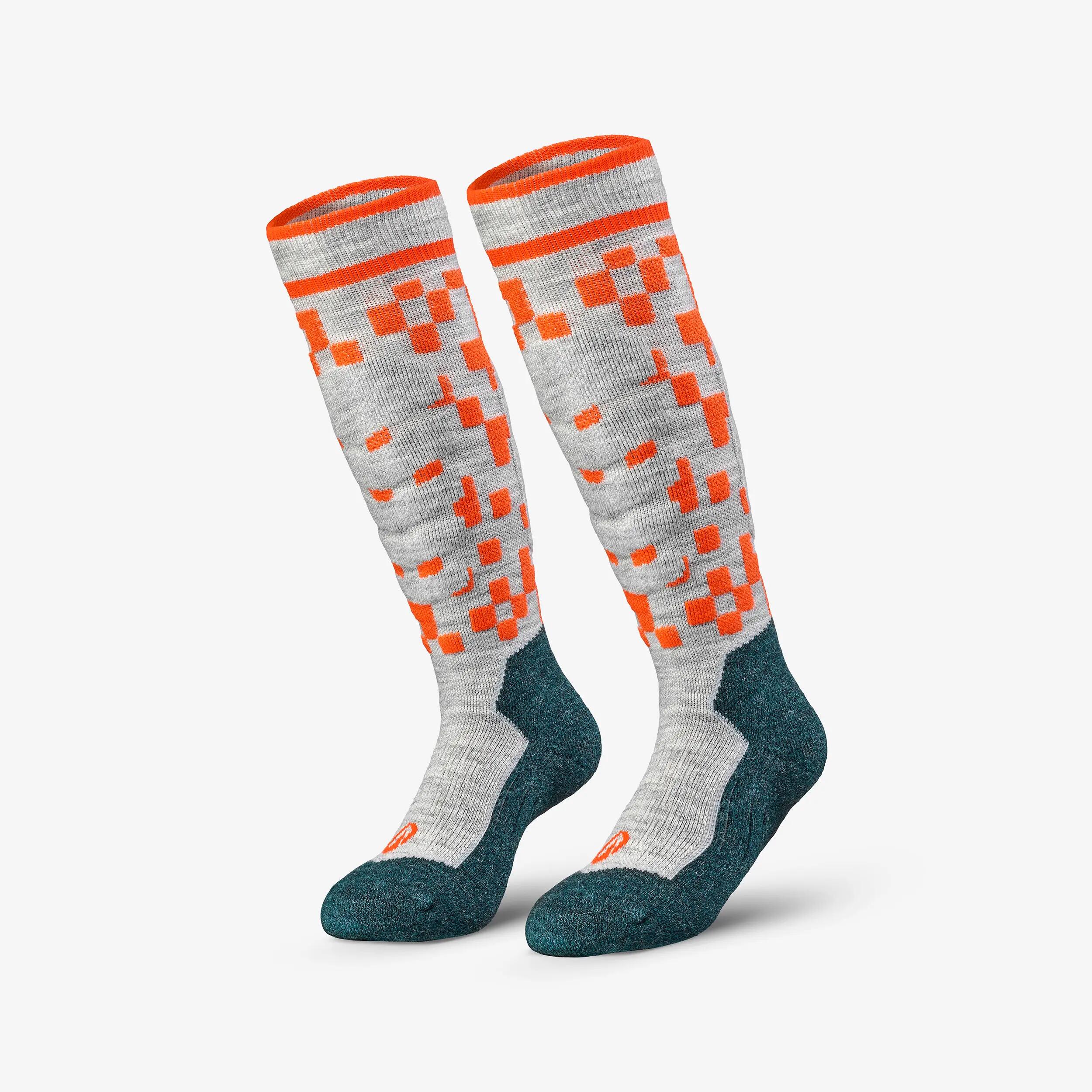 Kids’ Warm Ski Socks x2 pairs, 500 6/17