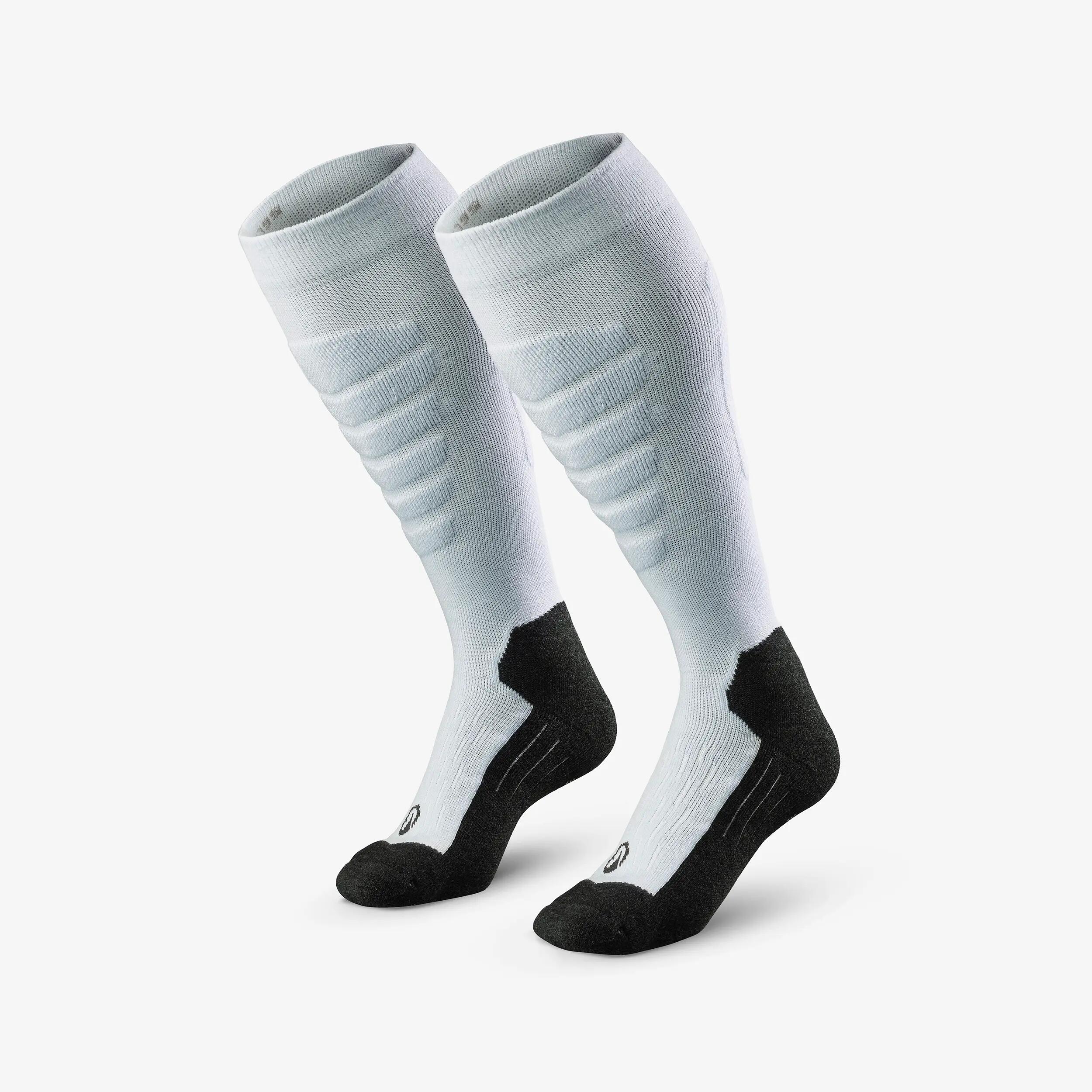 Adults' warm ski and snowboard thermal socks 500 - Ice blue -  2