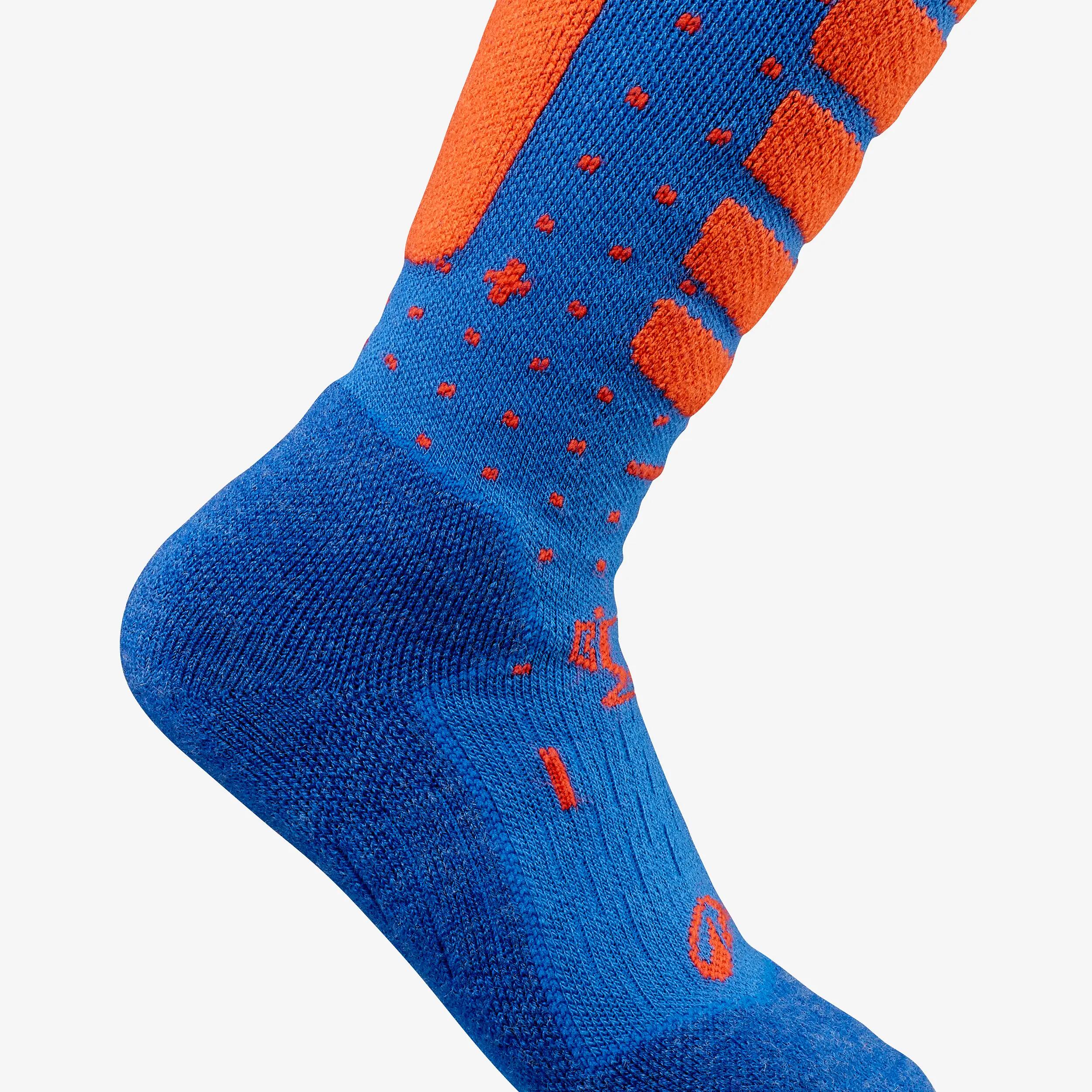 Calcetines térmicos esquí cálidos niños, lotes de 2 pares, 500, azul y naranja  8/17