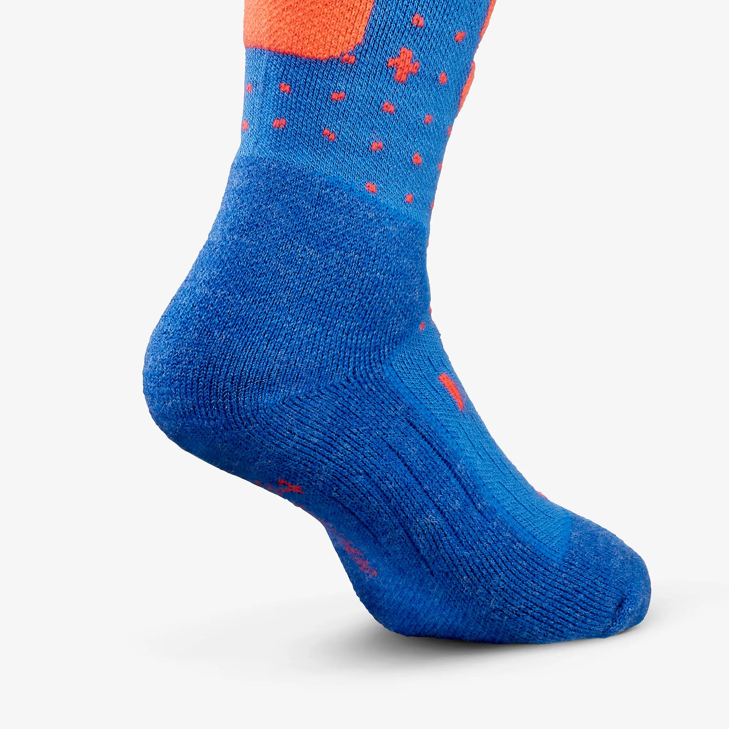 Calcetines térmicos esquí cálidos niños, lotes de 2 pares, 500, azul y naranja  16/17