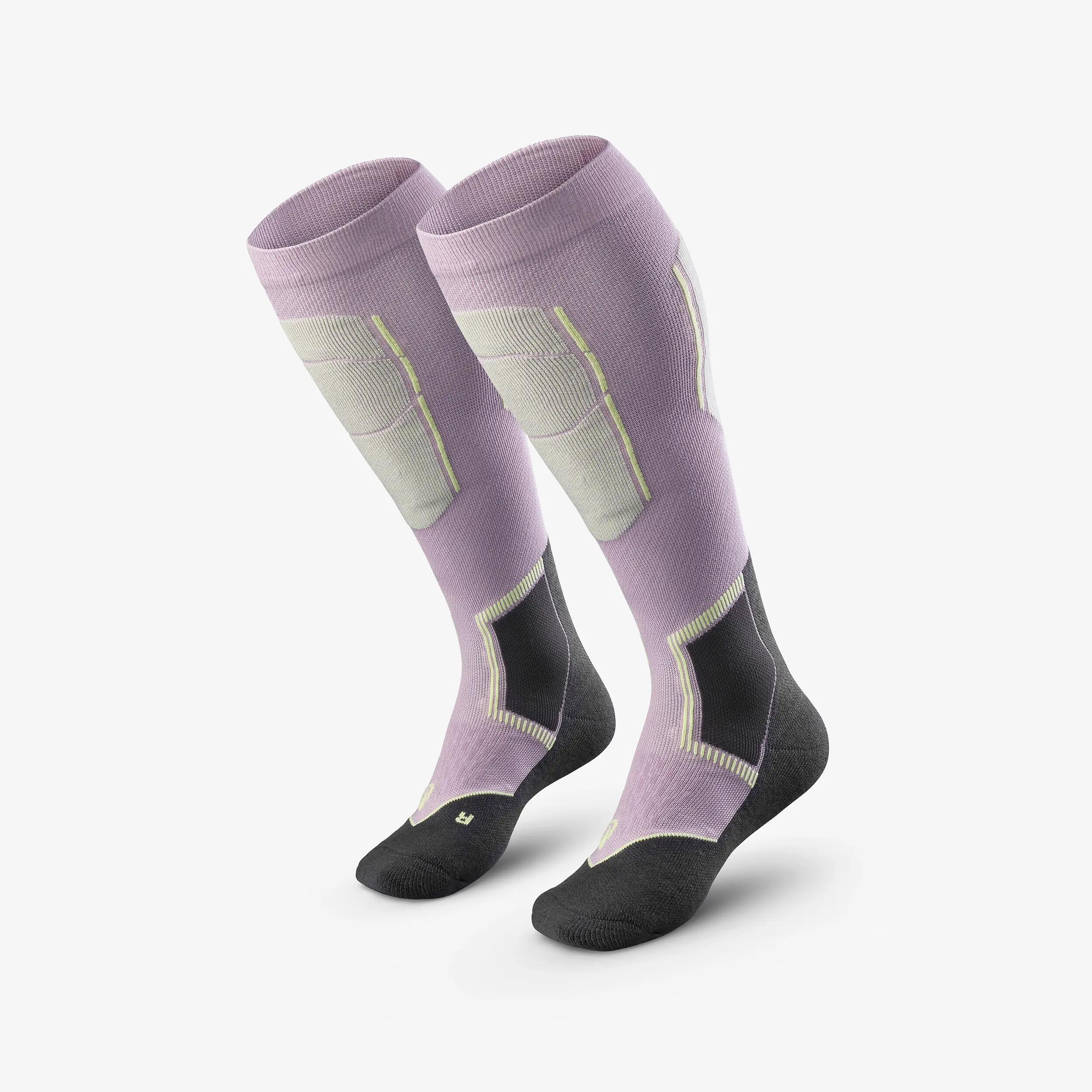 Calcetines térmicos esquí lana adulto, por pares, 500 Control, lila  5/16