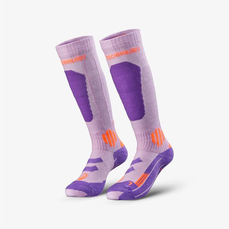 Çocuk Termal Kayak Çorabı - Lila - SOCKS 900 JR