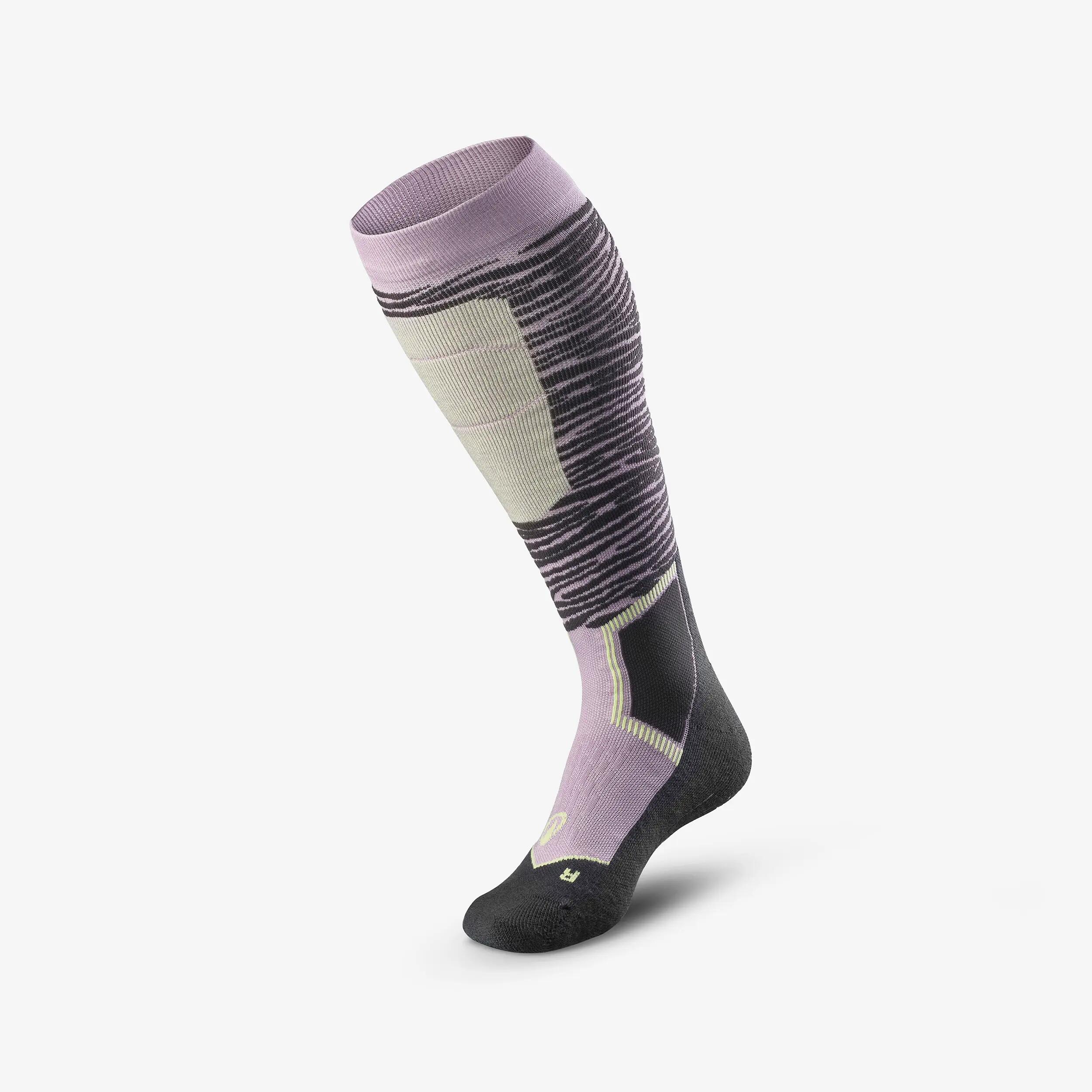 Calcetines térmicos esquí lana adulto, por pares, 500 Control, lila  2/16