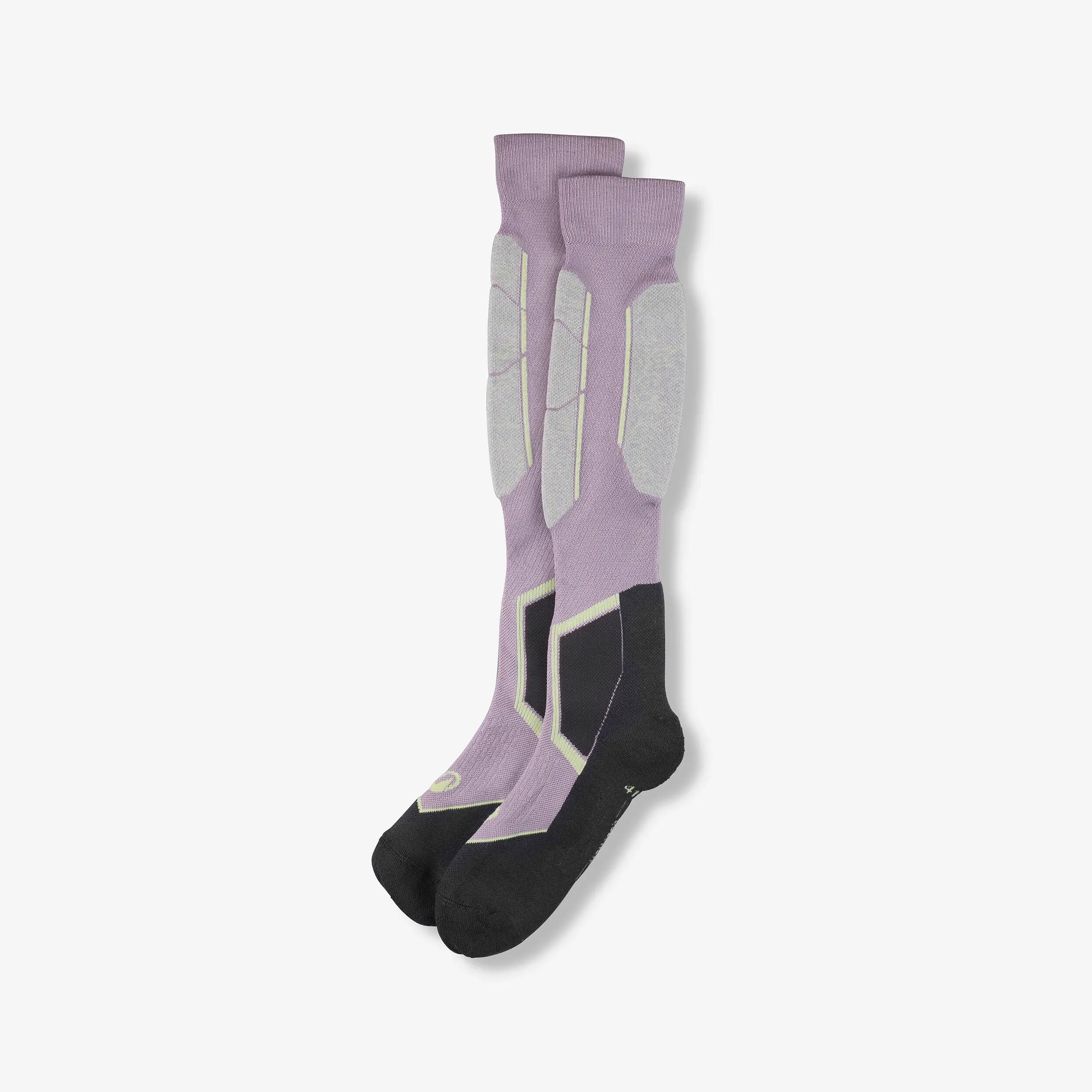 Calcetines térmicos esquí lana adulto, por pares, 500 Control, lila  9/16