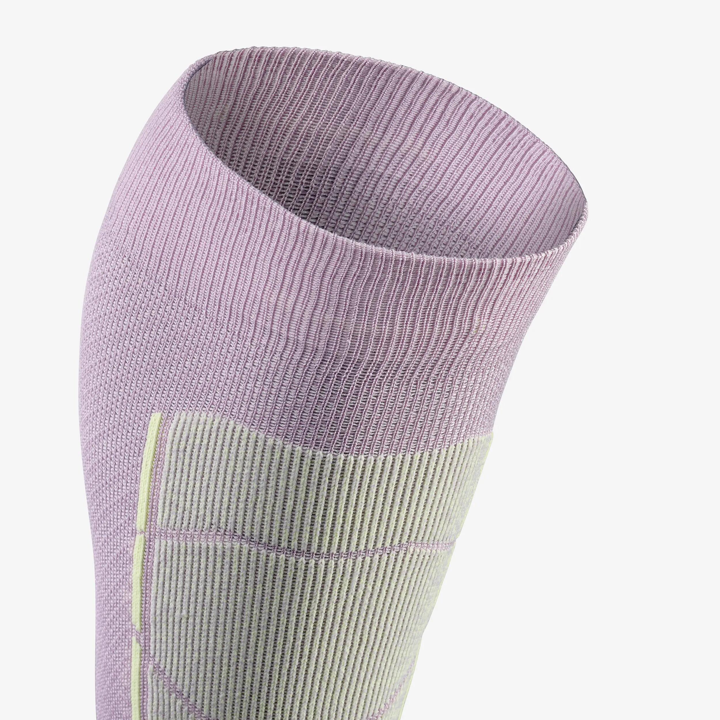 Calcetines térmicos esquí lana adulto, por pares, 500 Control, lila  13/16